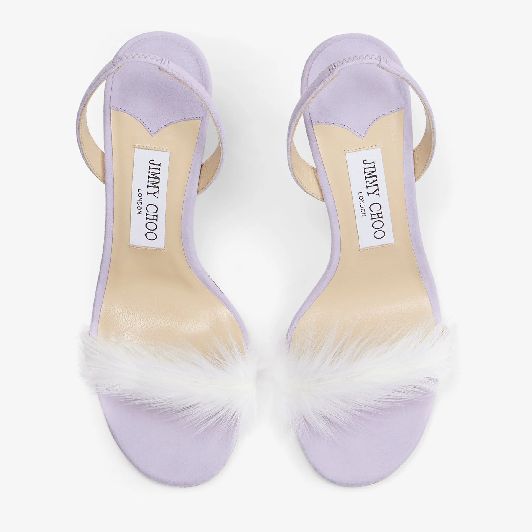 Lilac Suede Sandal with Feather Embellishmen "72318" - Image 3