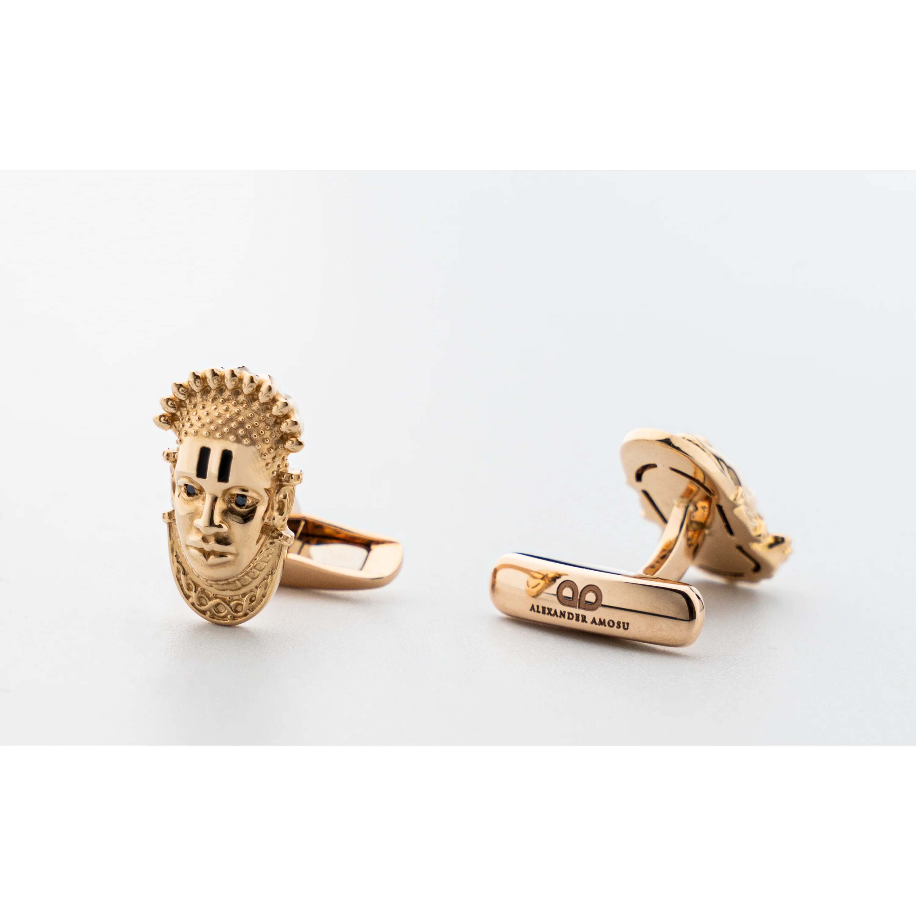 Amosu Idia 18ct Gold Cufflinks - Image 2