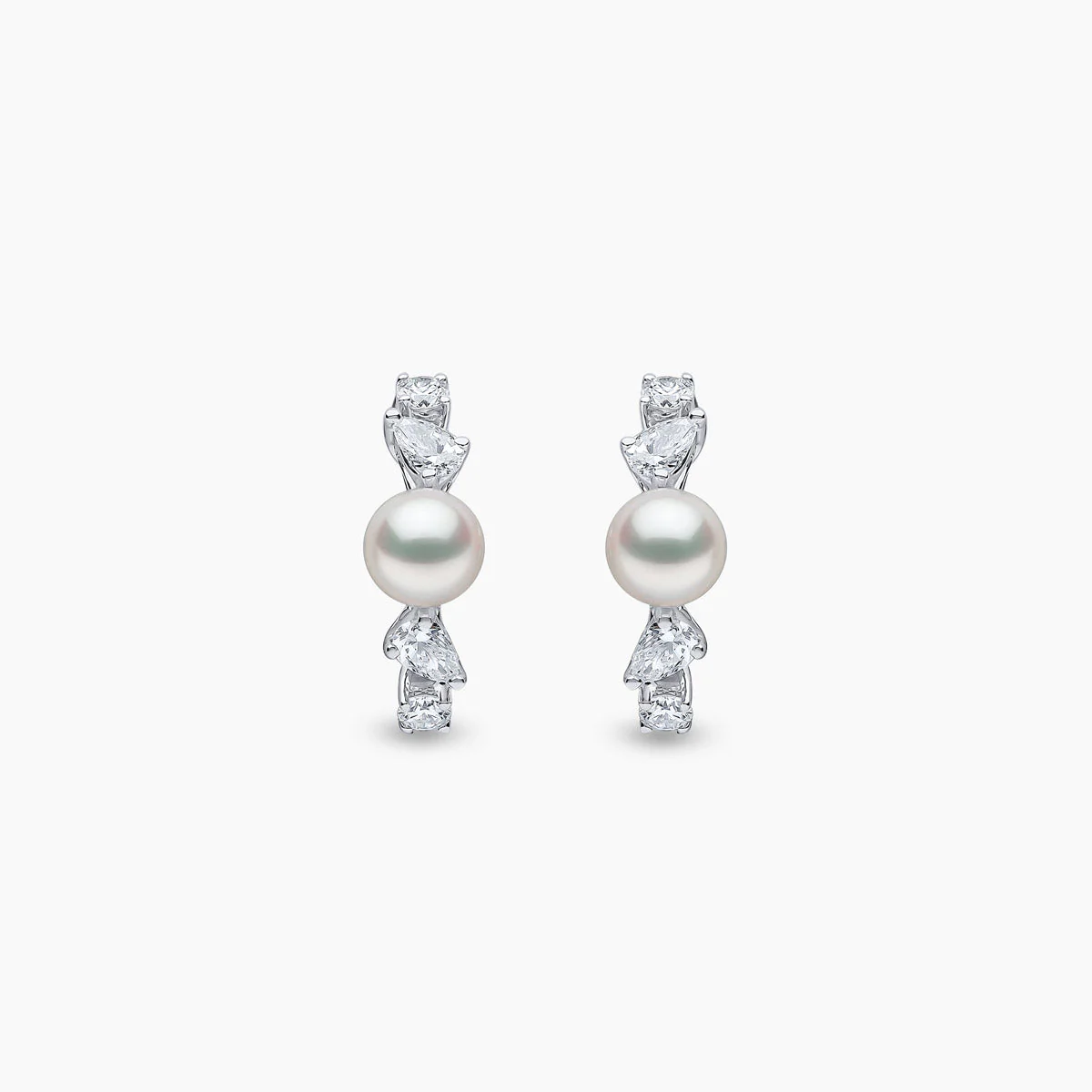 Baby Glitz 18K Gold Akoya Pearl and Diamond Hoop Earrings