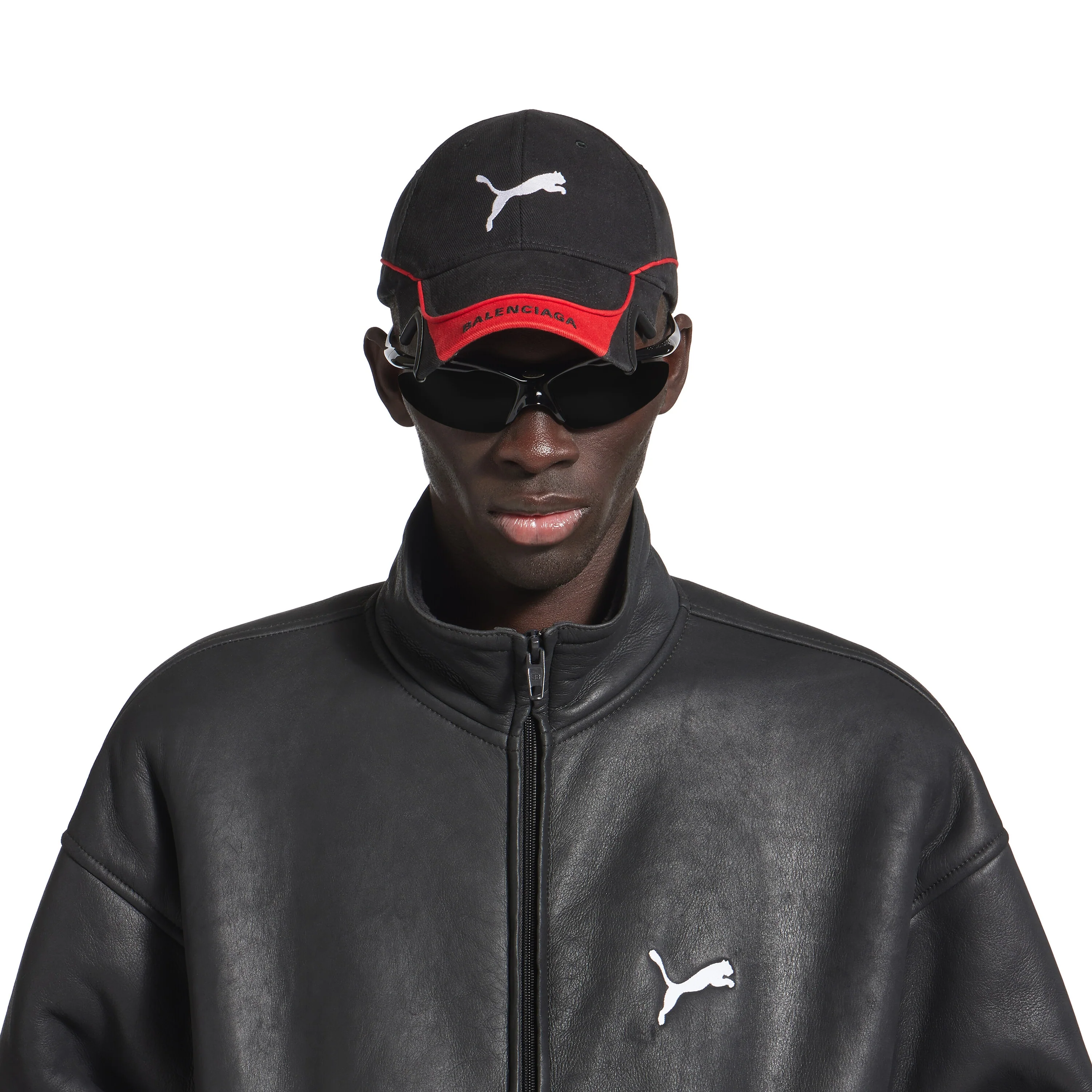 Balenciaga I Puma Cap In Black/Red - Image 2