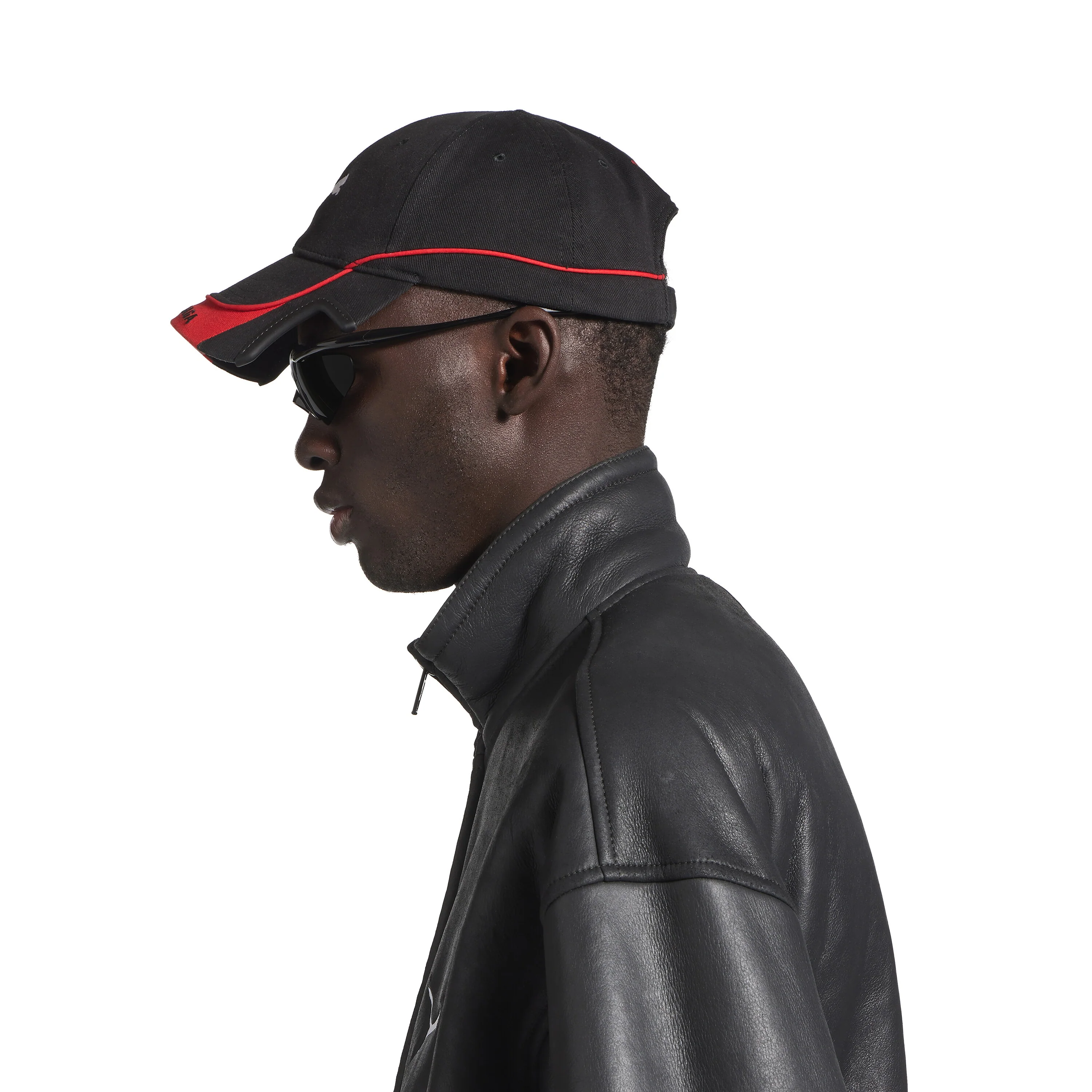 Balenciaga I Puma Cap In Black/Red - Image 3