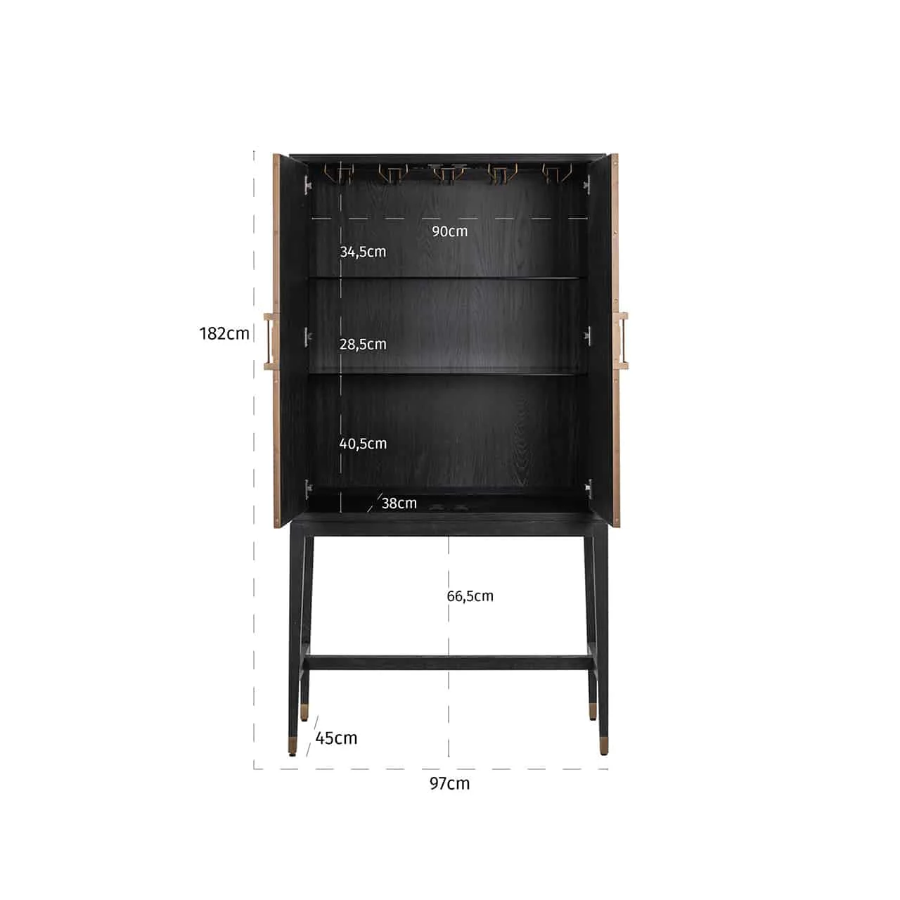 Bar Bloomingville cabinet 2-doors shagreen (Gold) - Image 4