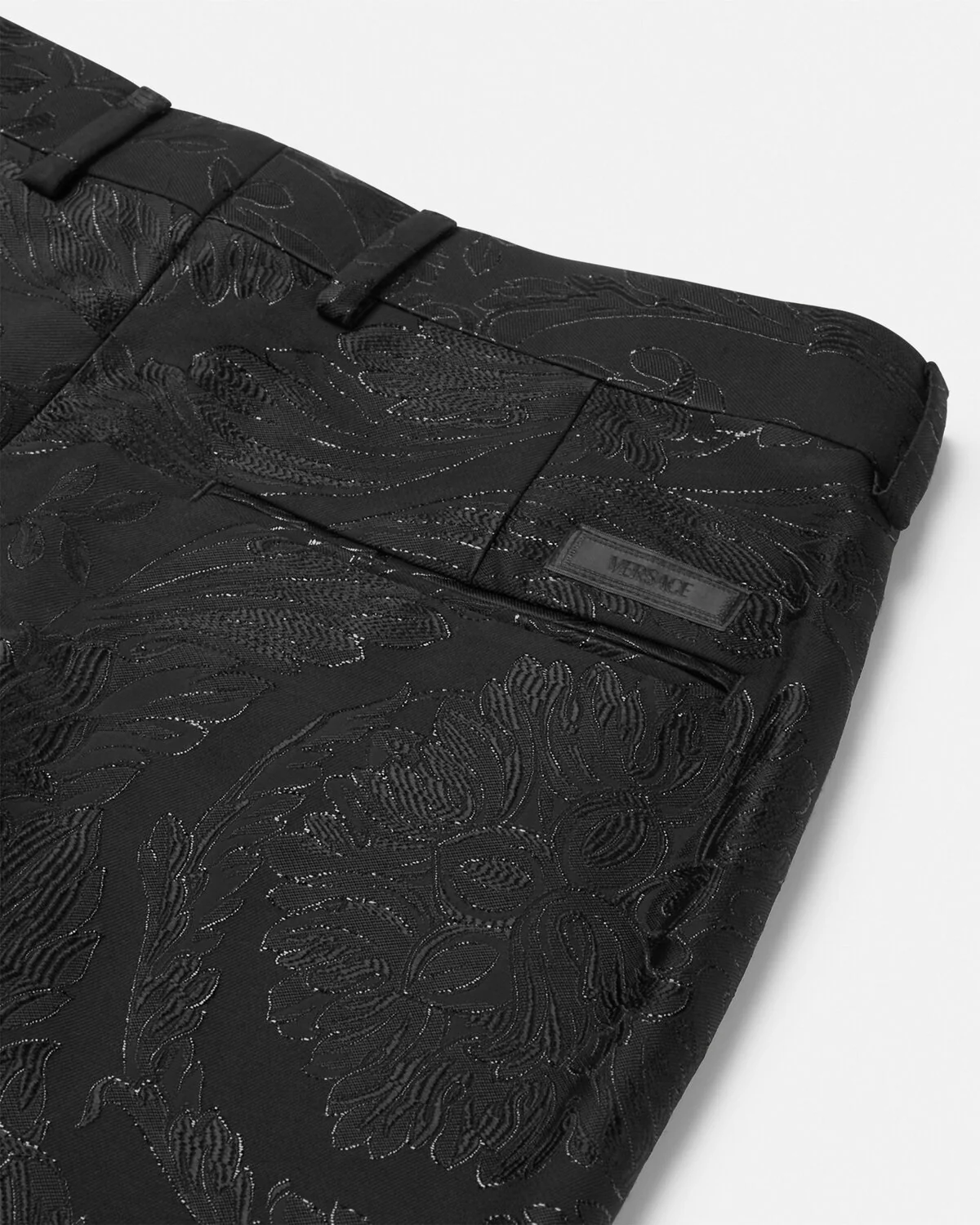 Barocco Jacquard Wool-Blend Formal Trousers - Image 3