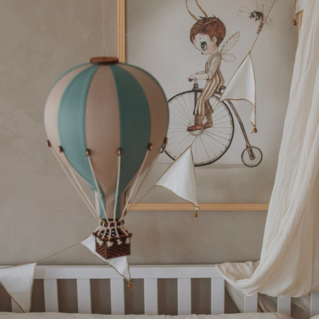 Beige and Mint Decorative Hot Air Balloon (3 Sizes) - Image 2