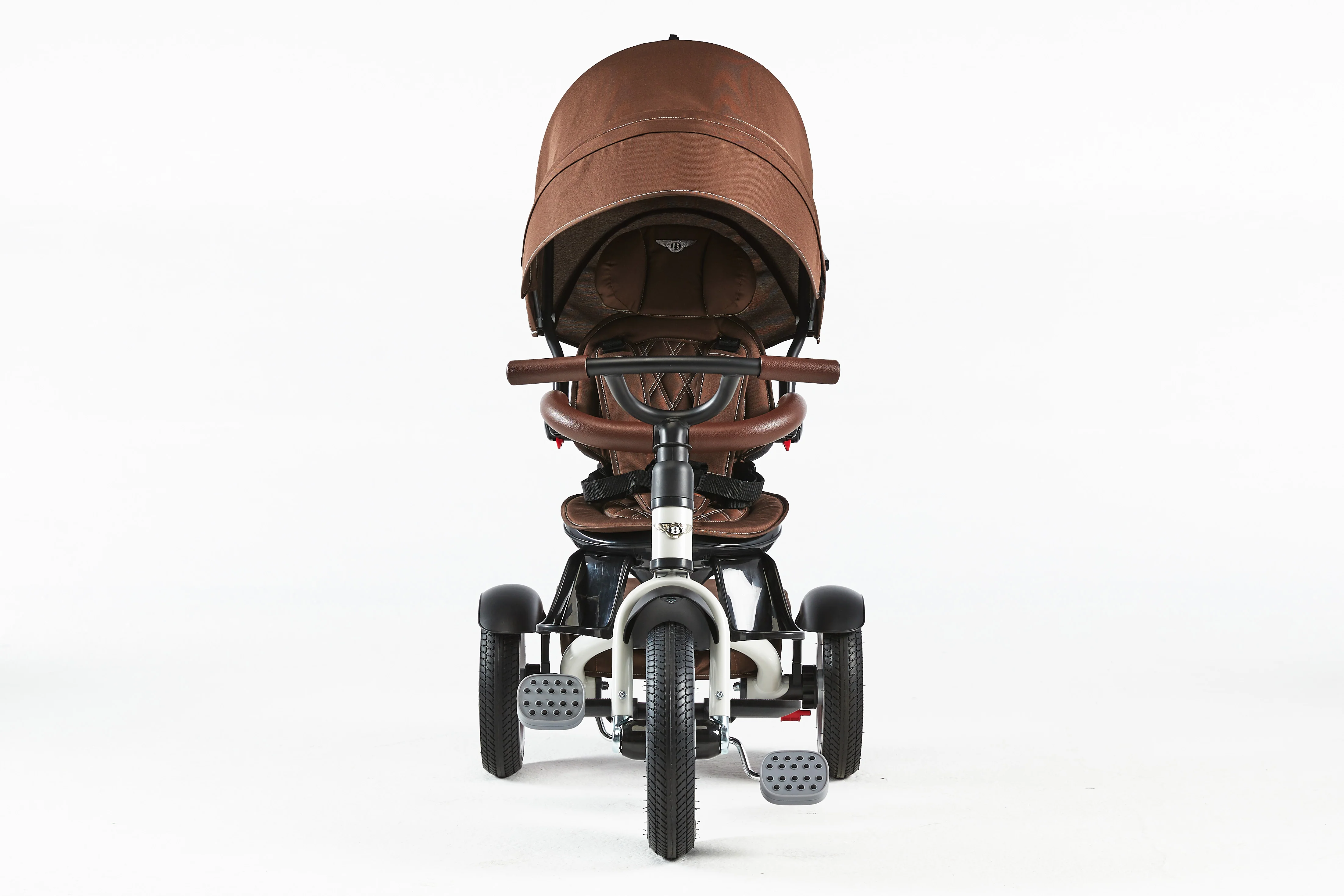 Bentley 6 in 1 Stroller Trike - White Satin / Brown - Image 3