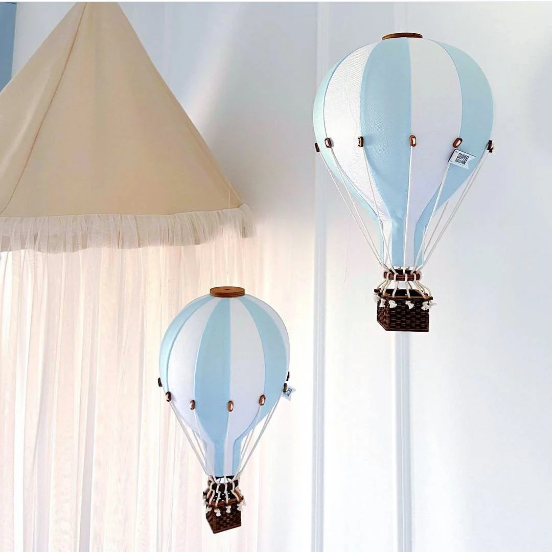 Blue and White Decorative Hot Air Balloon (3 Sizes) - Image 2