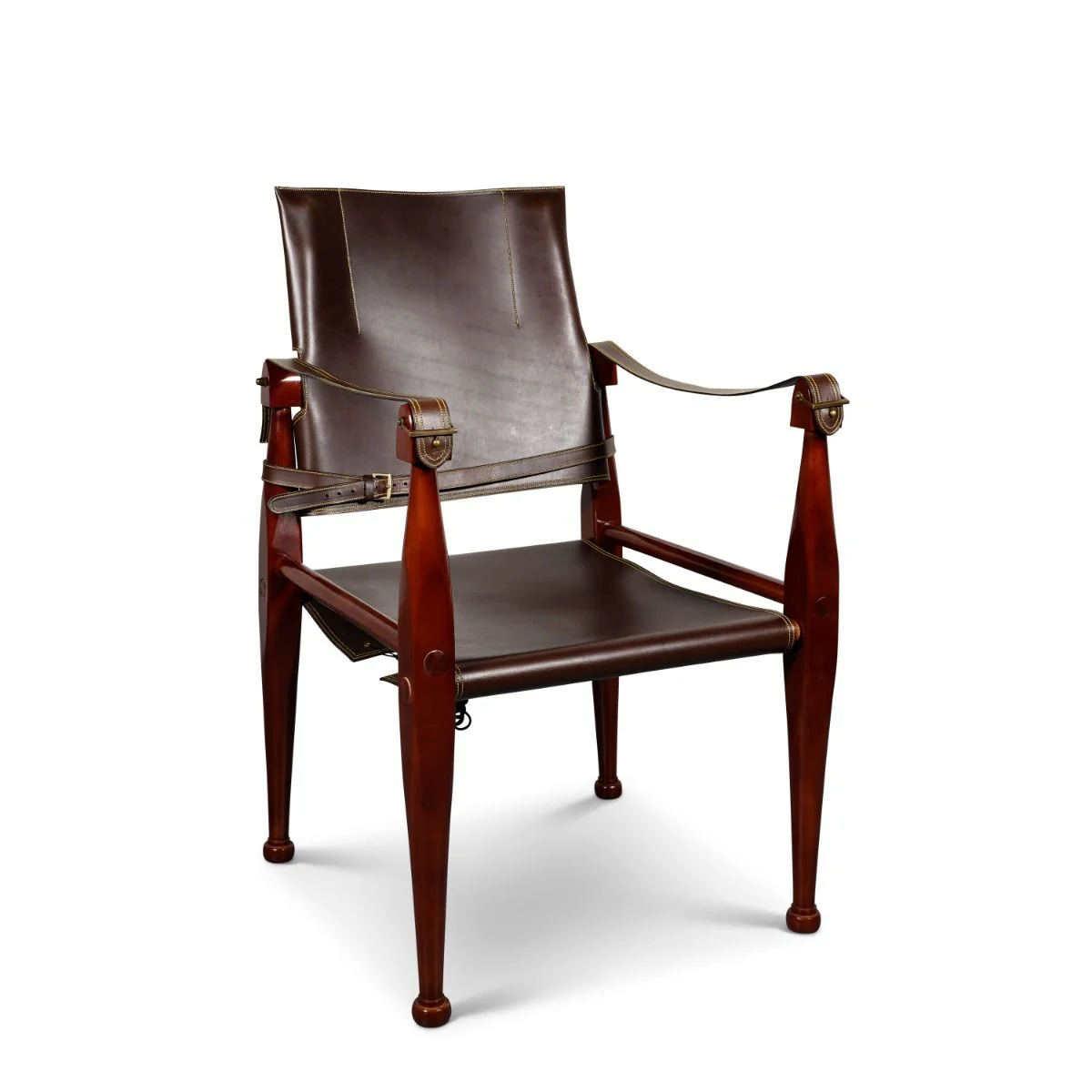 Bridle Leather Campaign Chair - Image 4