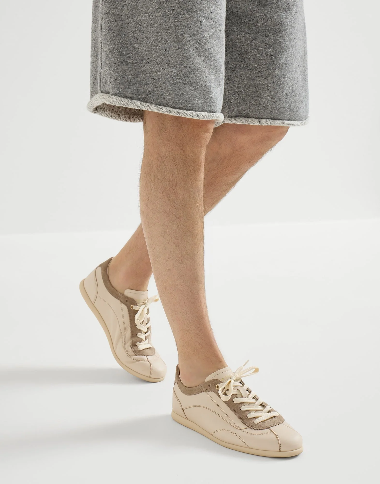Calfskin And Suede Sneakers With Slim Outsole - Image 2