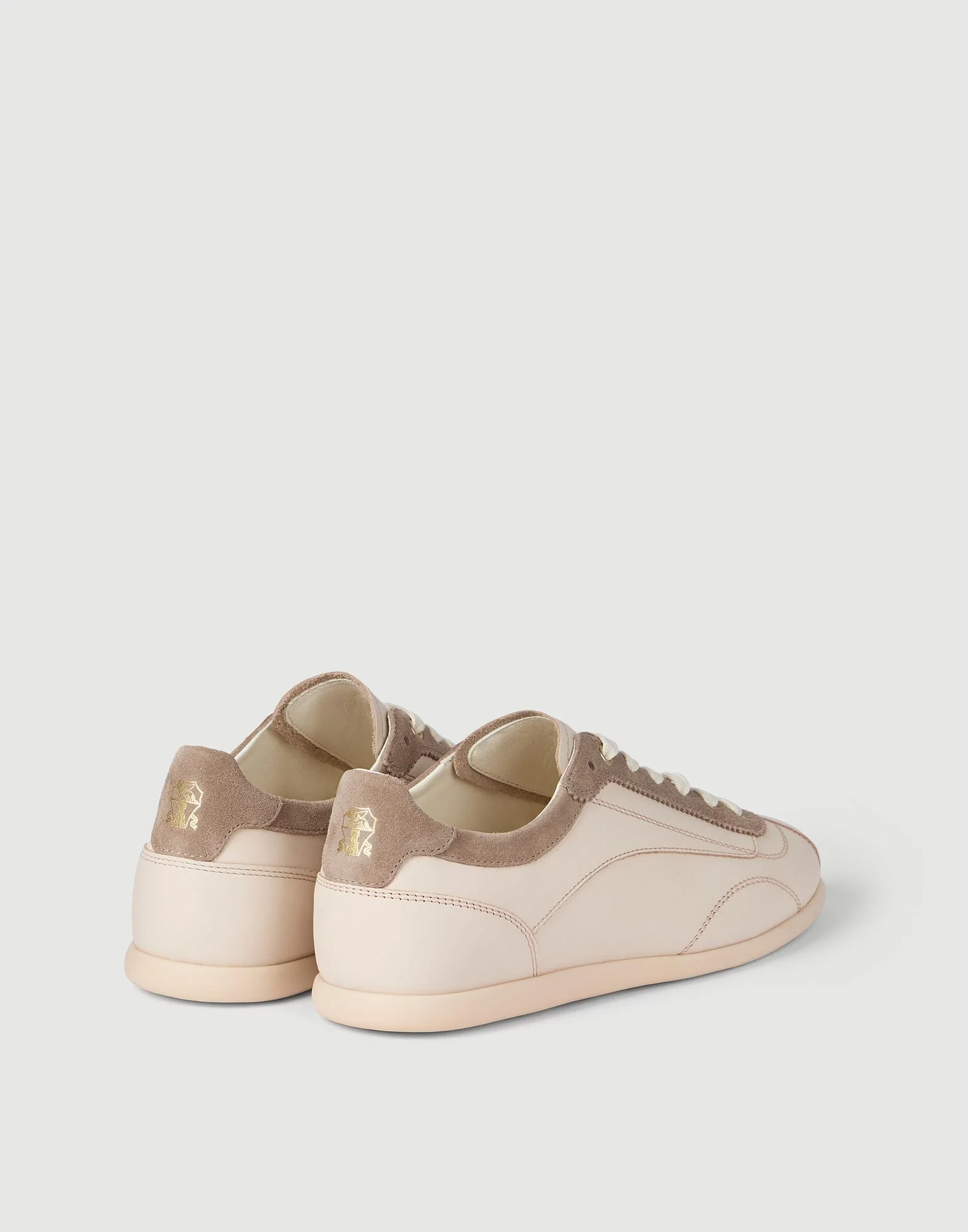 Calfskin And Suede Sneakers With Slim Outsole - Image 4