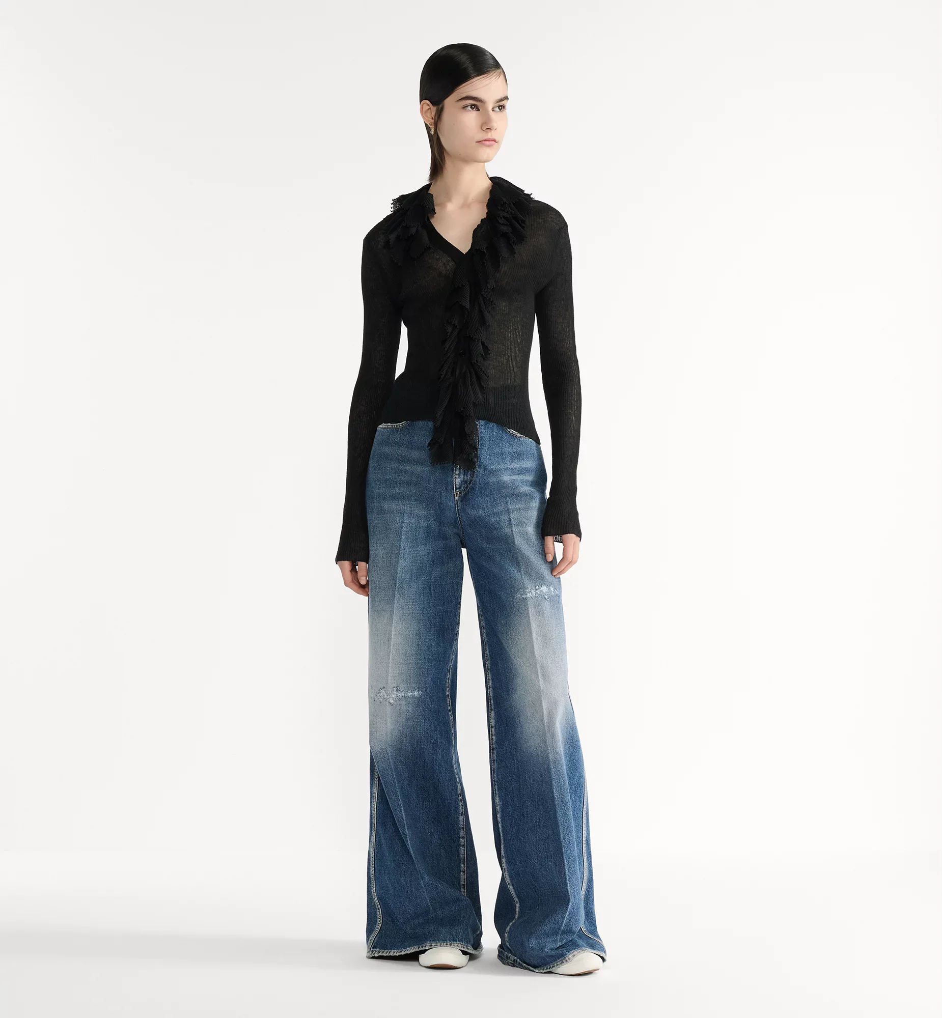 Cardigan with Removable Ruched Collar - Image 5