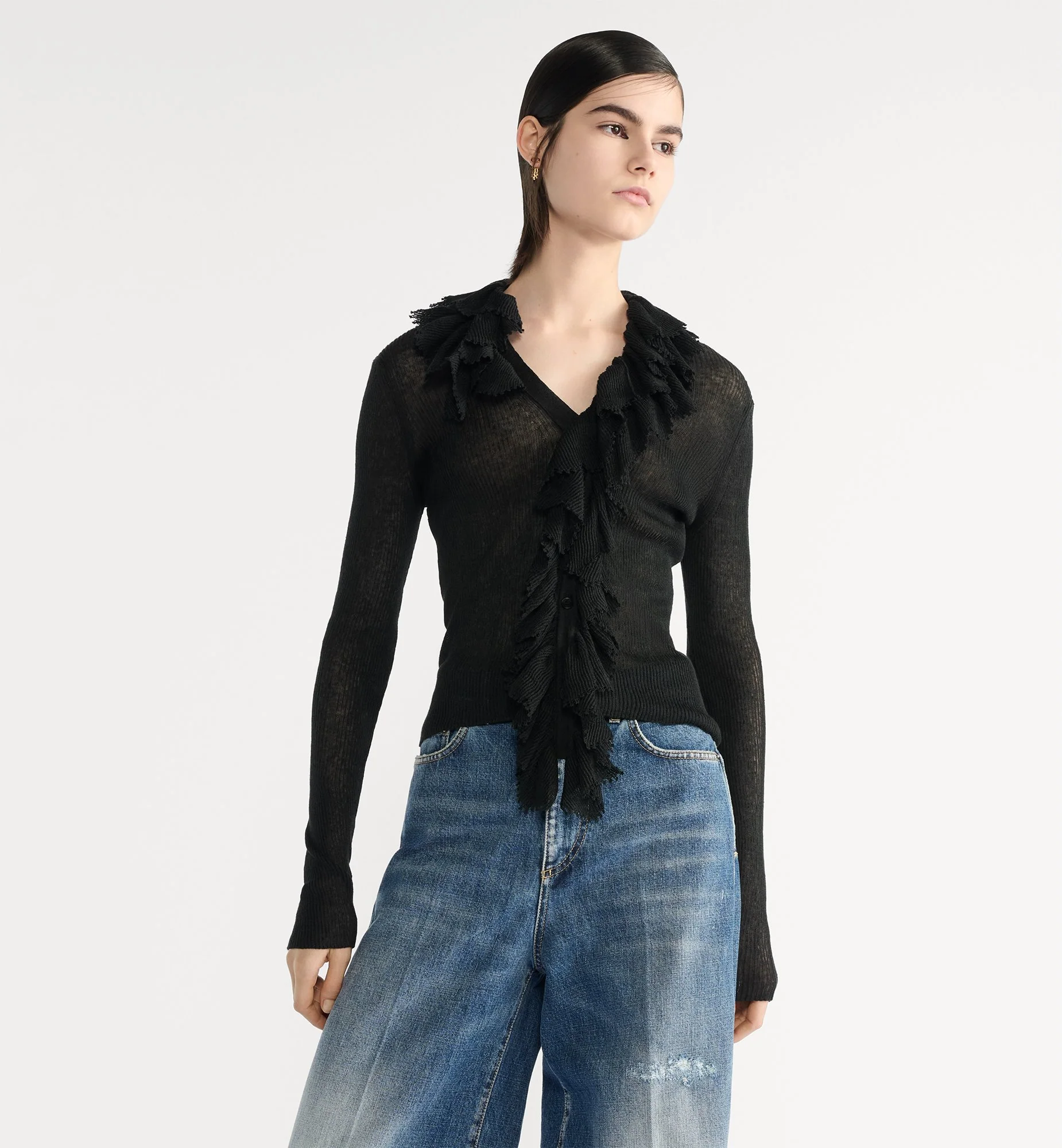 Cardigan with Removable Ruched Collar - Image 6