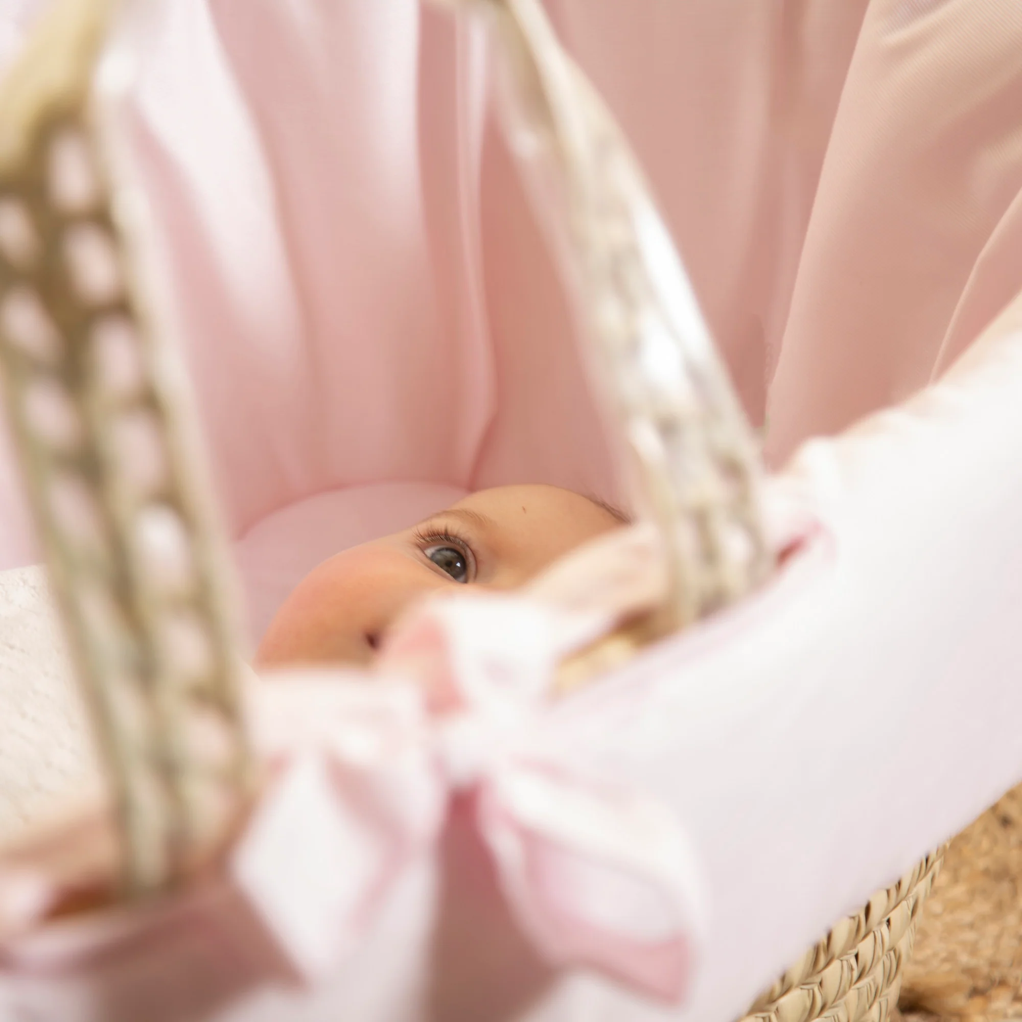 Carolina Moses Basket in Pink - Image 2
