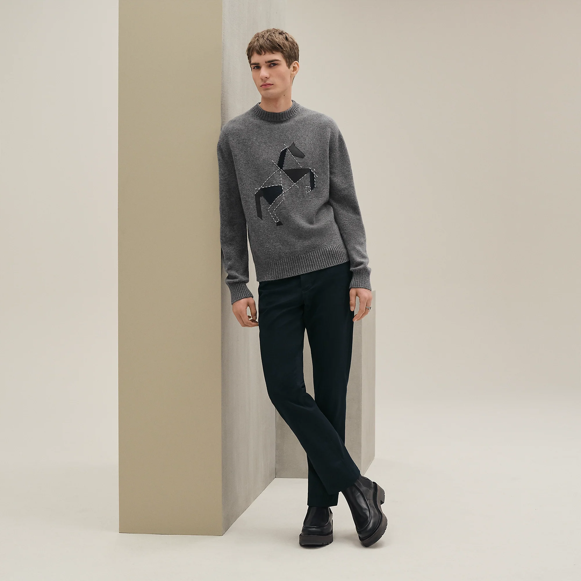Cashmere "cheval Tangram" Crewneck Sweater - Image 3