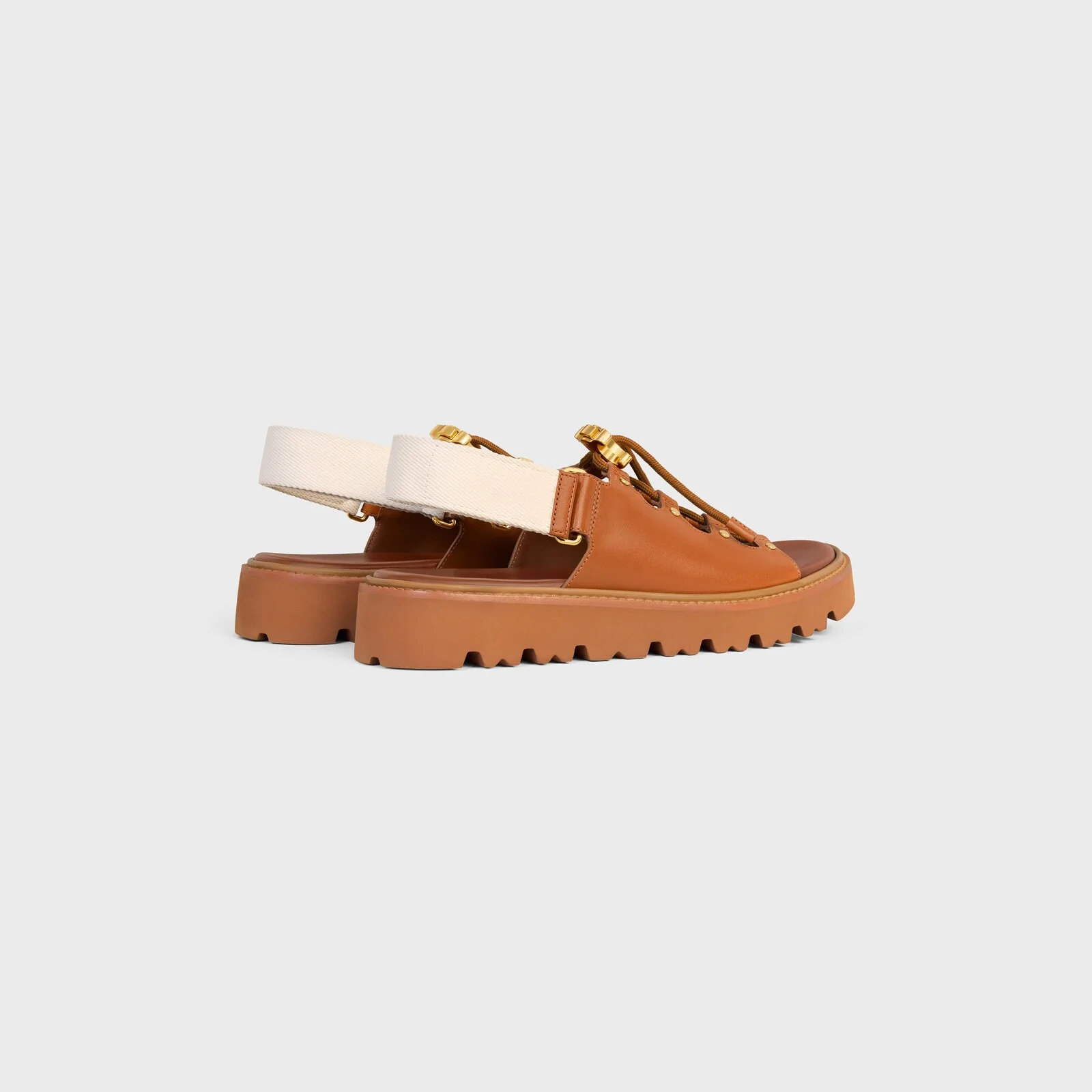 Celine Billie Chunky Sandal In Calfskin And Textile - Image 3