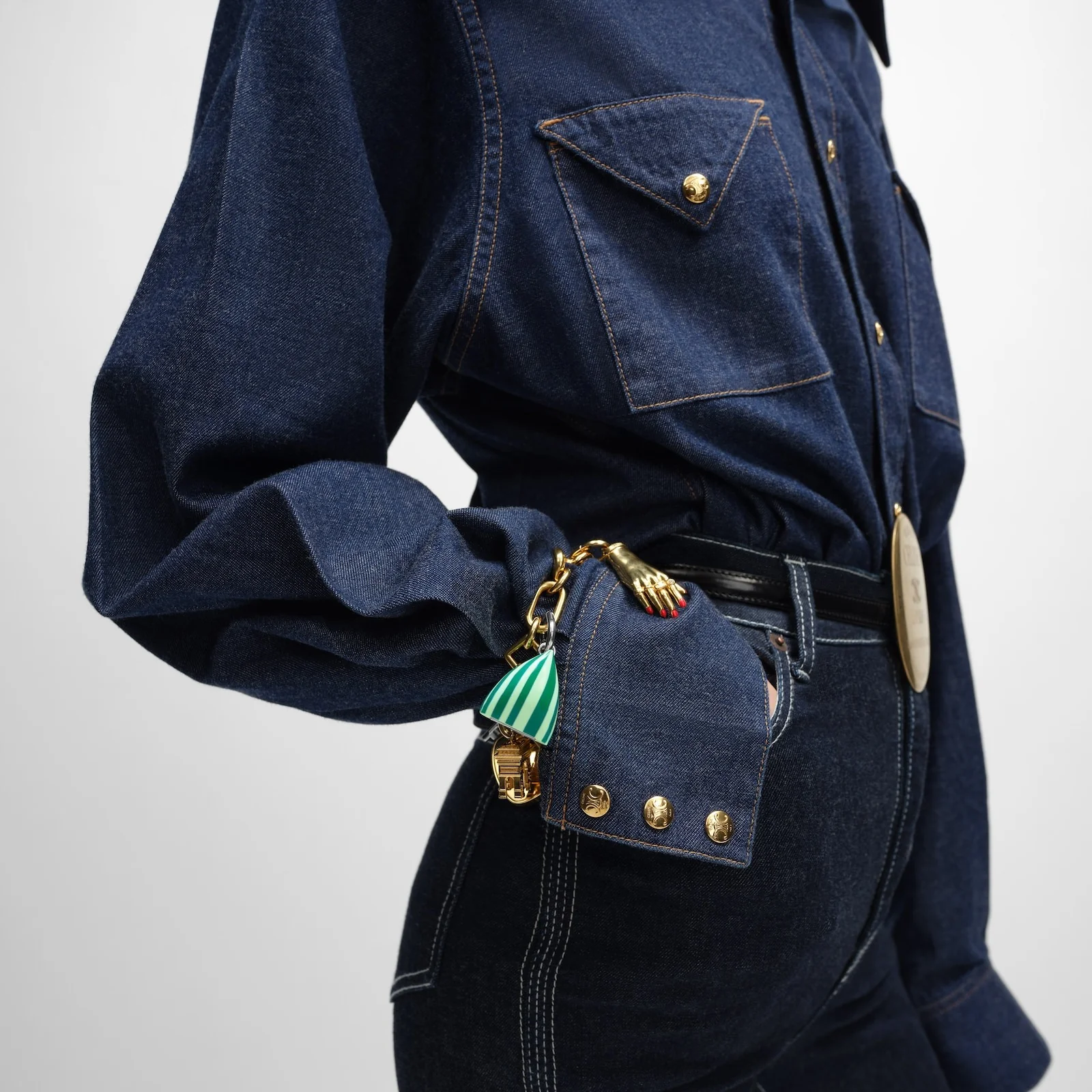 Celine Charms Berlingot In Resin And Brass With Rhodium Finish - Image 2