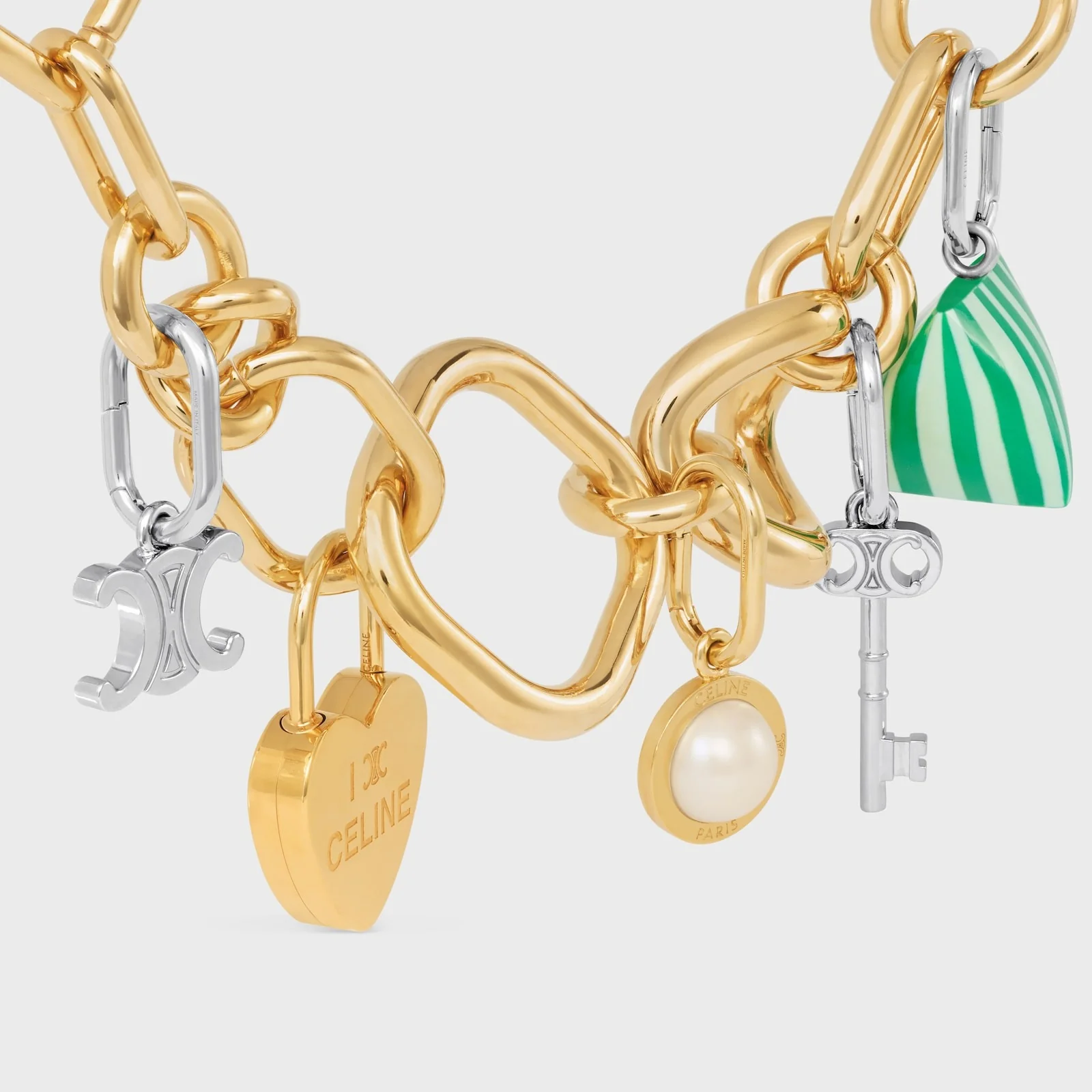 Celine Charms Berlingot In Resin And Brass With Rhodium Finish - Image 4
