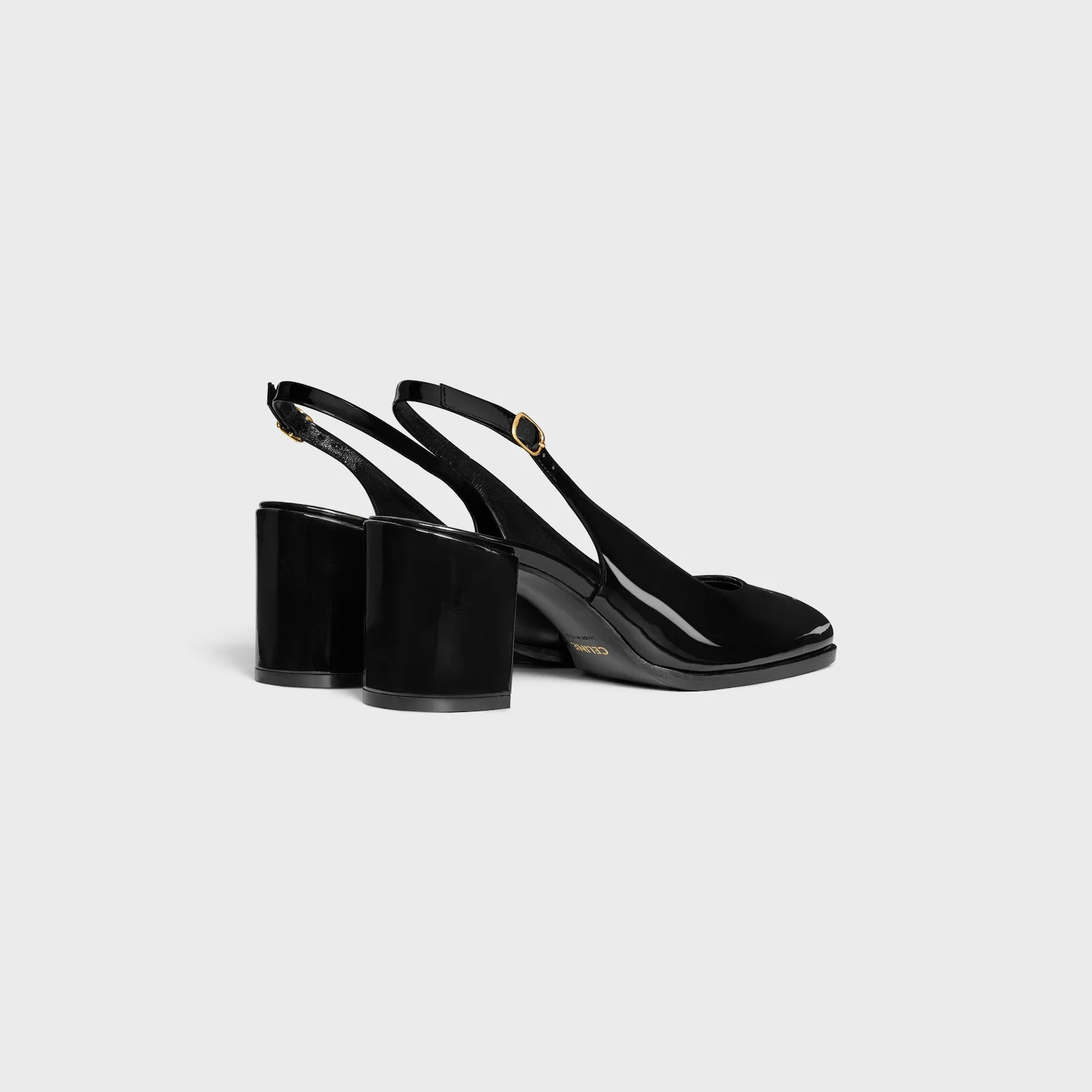 Celine Lily Perforated Triomphe Slingback In Patent Calfskin - Image 3
