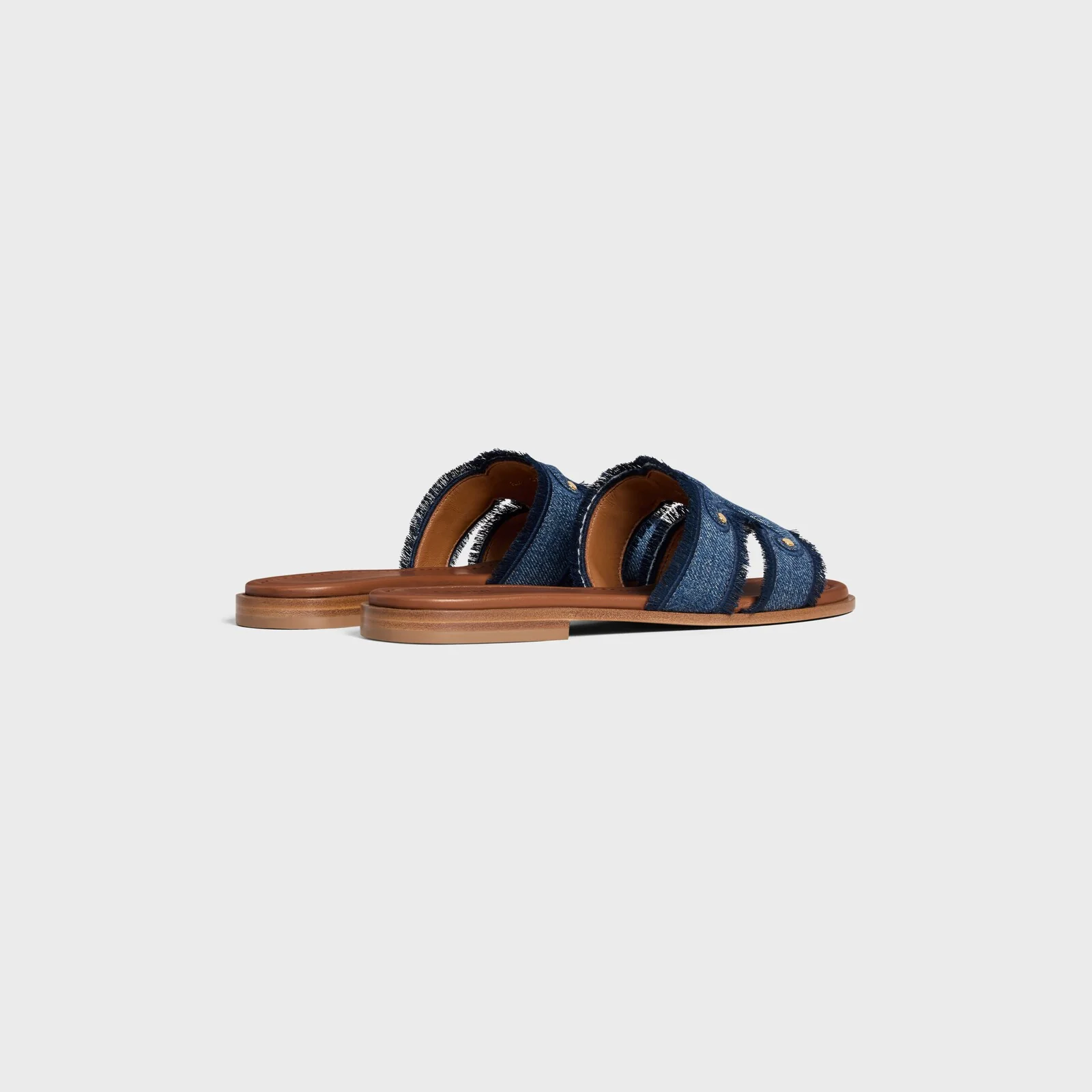 Celine Marina Fringed Mule In Denim - Image 3