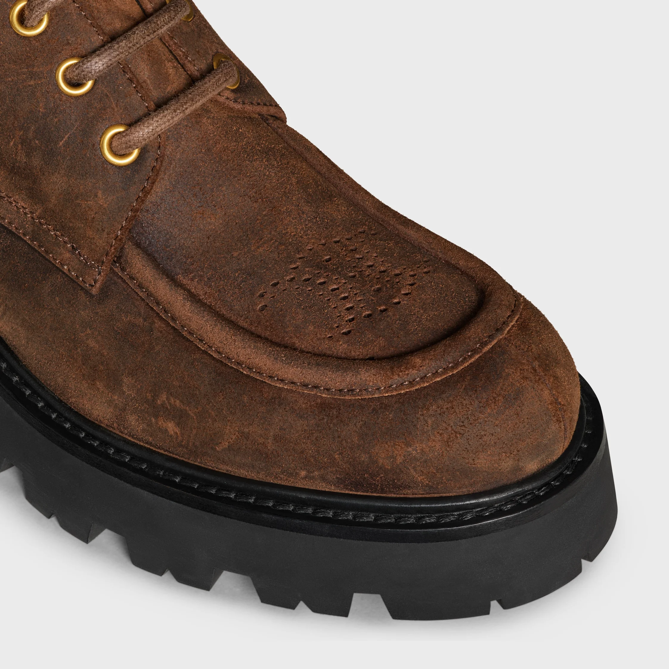 Celine Triomphe Derbies In Waxed Suede Calfskin - Image 3
