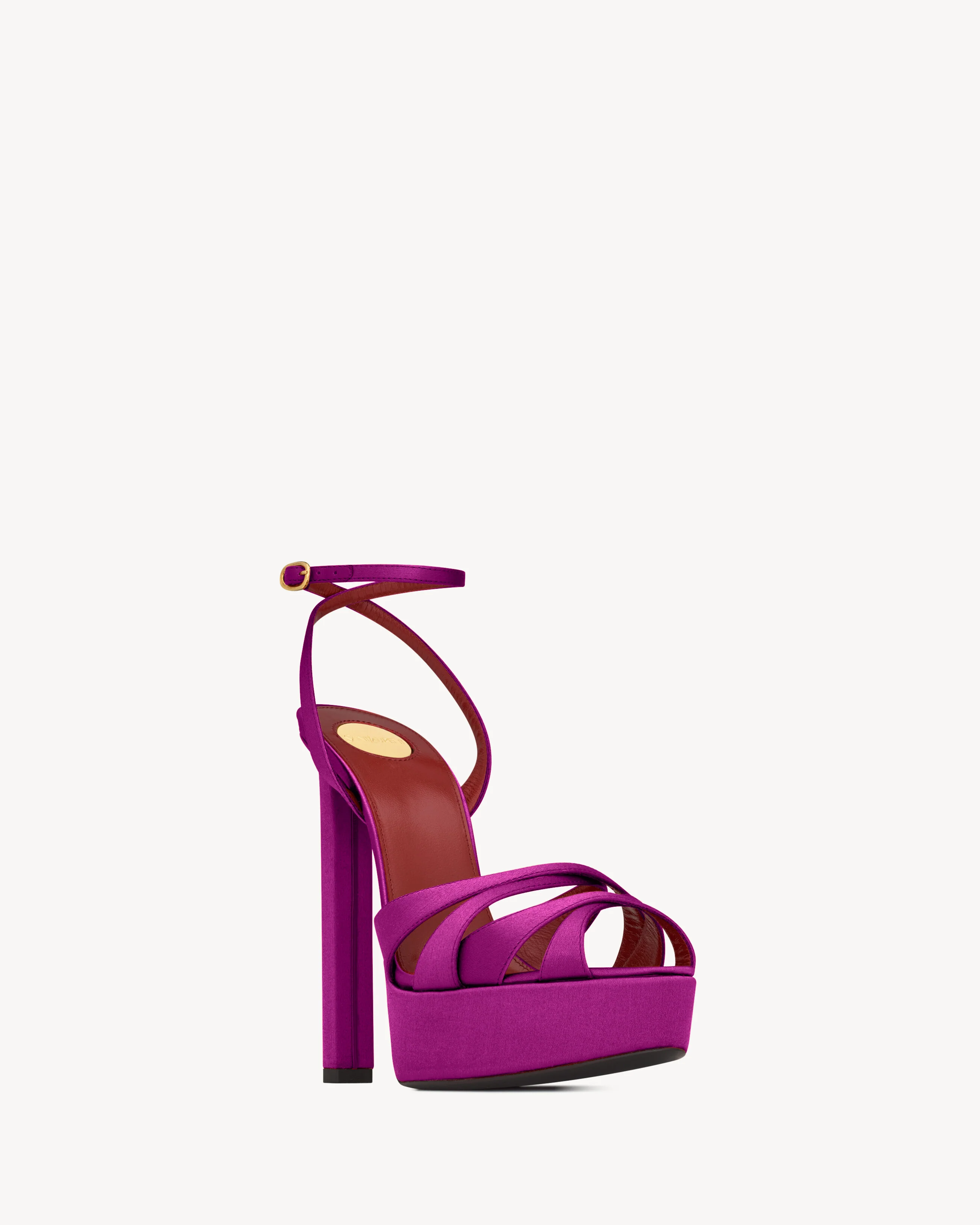 Chandelle Platform Sandals In Satin Crepe - Image 3