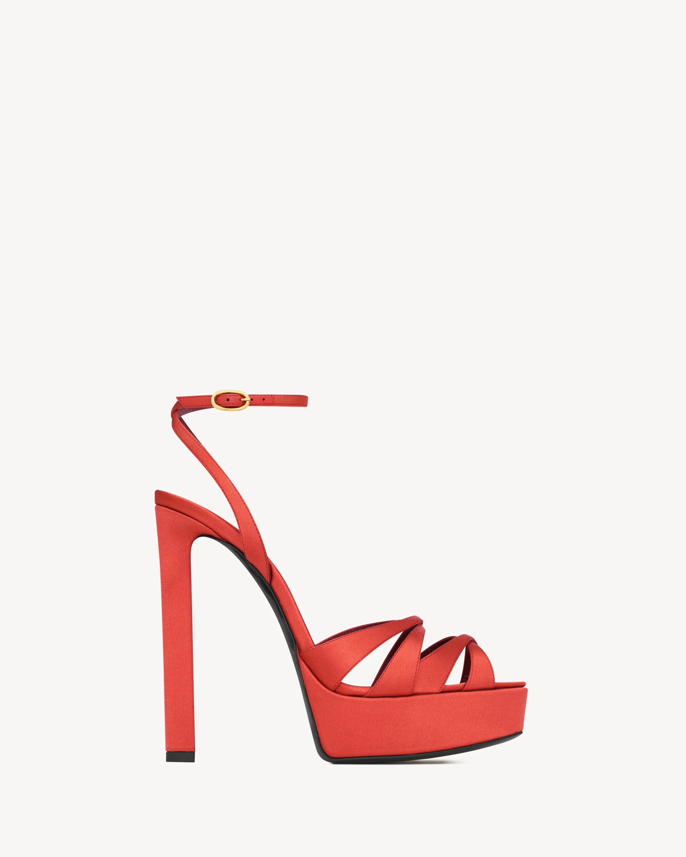 Chandelle Platform Sandals In Satin Crepe - Image 4