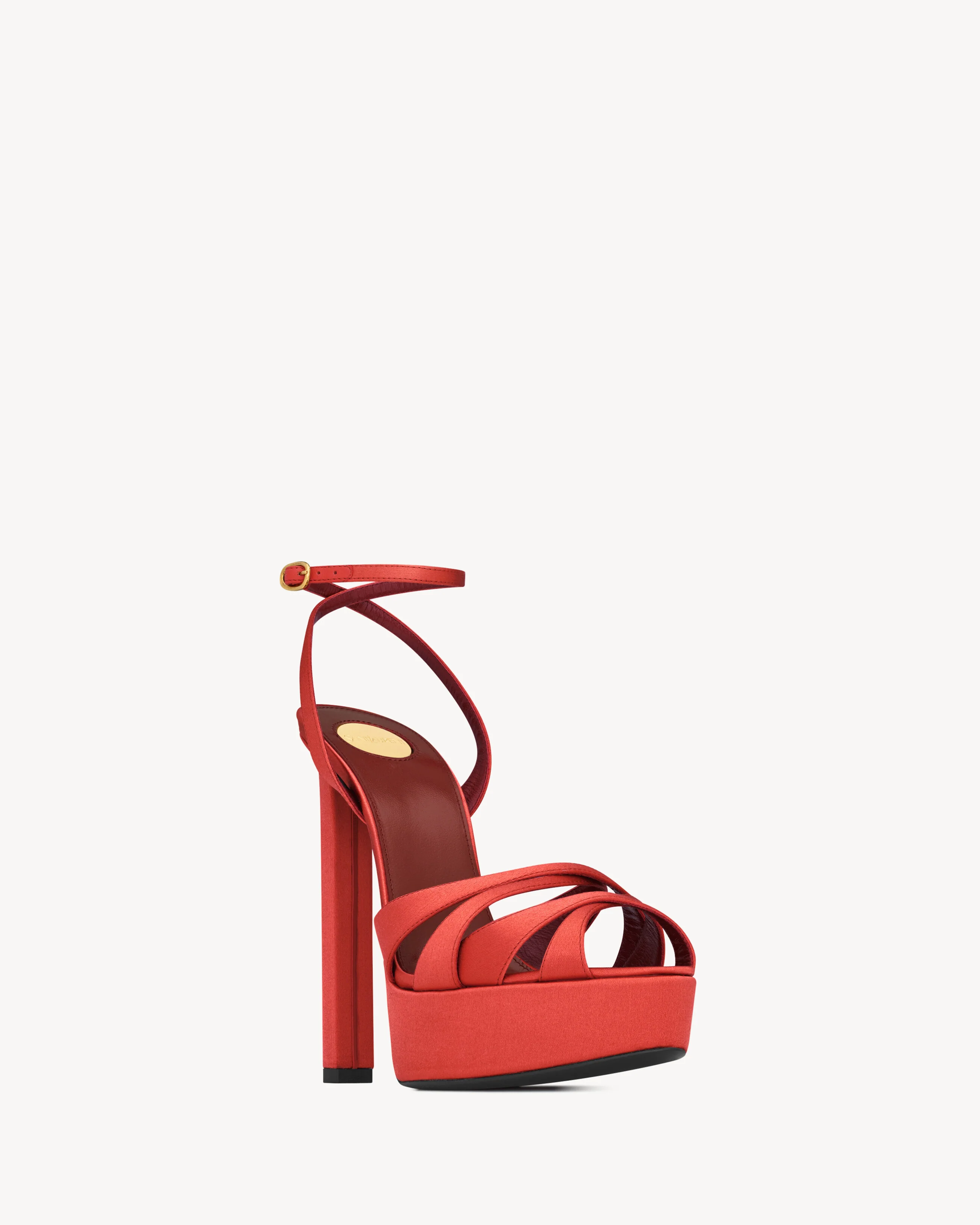 Chandelle Platform Sandals In Satin Crepe - Image 6
