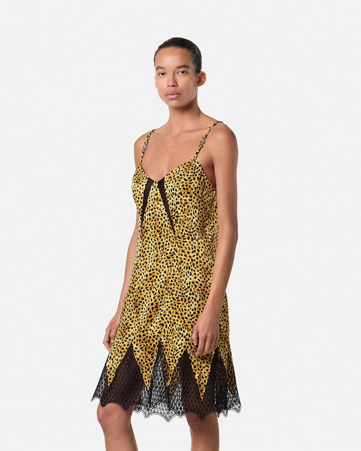 Cheetah Allover Silk Slip Mini Dress - Image 3