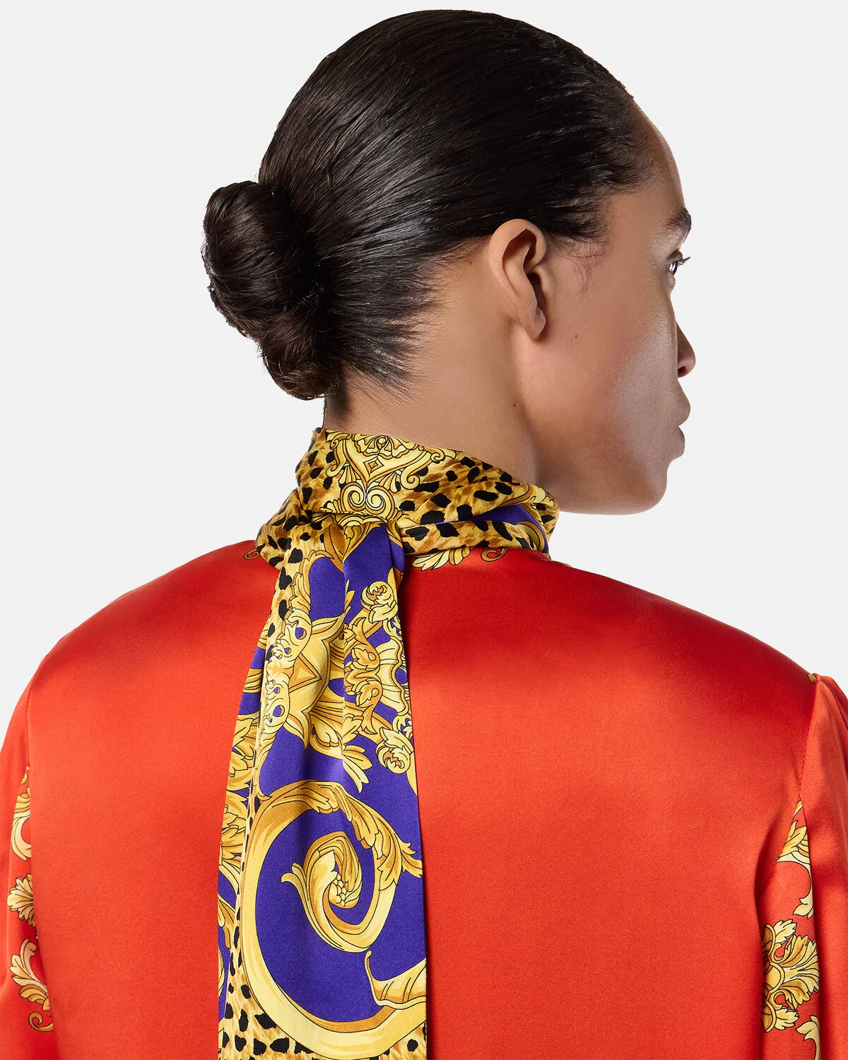 Cheetah Barocco Silk Lavallière Shirt - Image 4