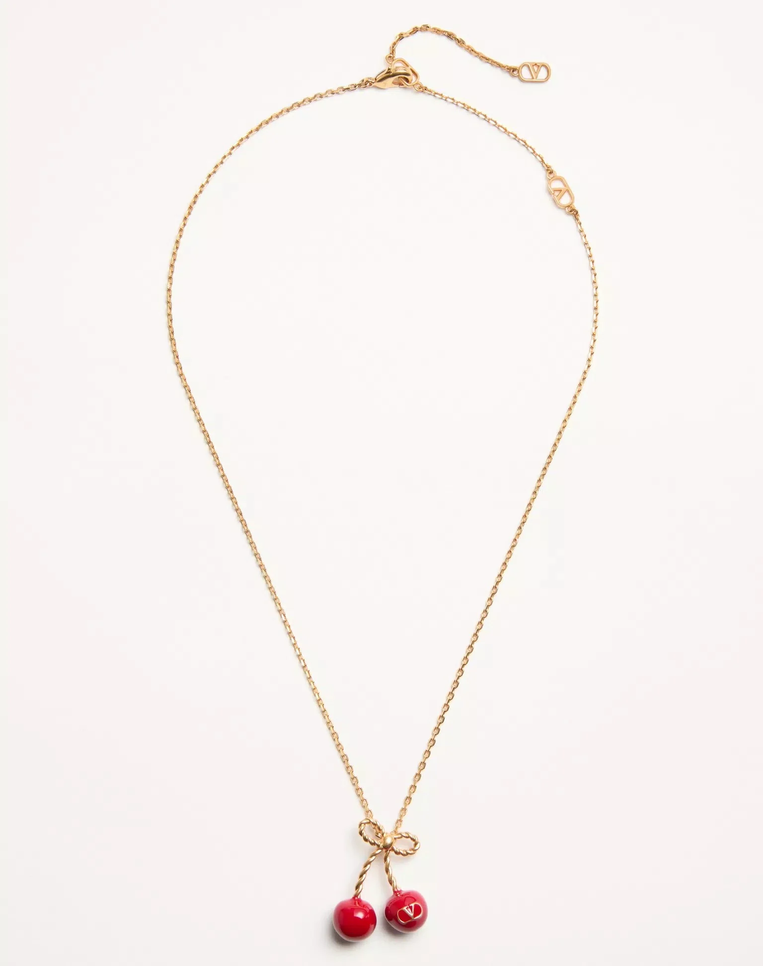 Cherryfic Metal And Enamel Necklace