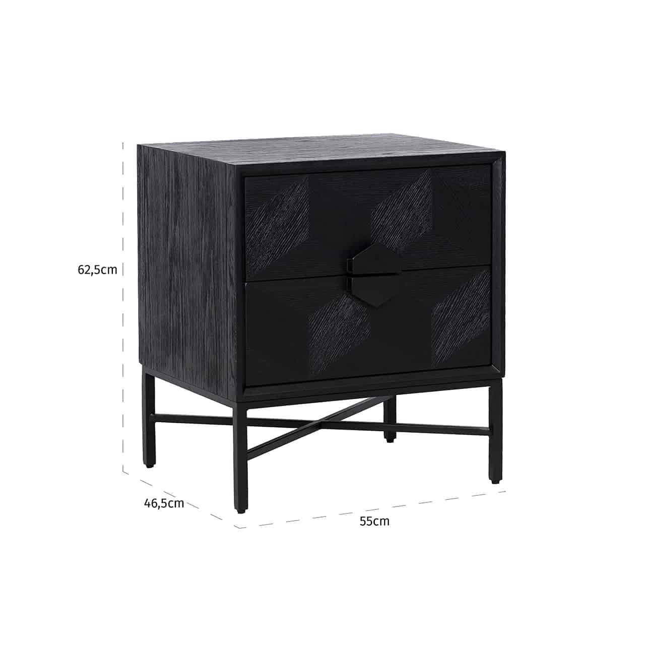 Chest of drawers Blax 2 drawers (Black) - Image 4