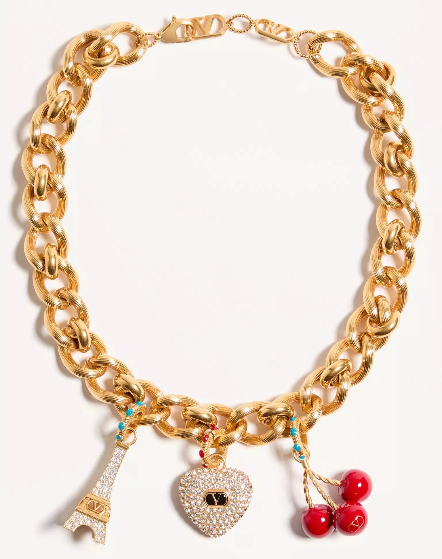 Chez Valentino Necklace In Metal, Enamel And Swarovski® Crystals