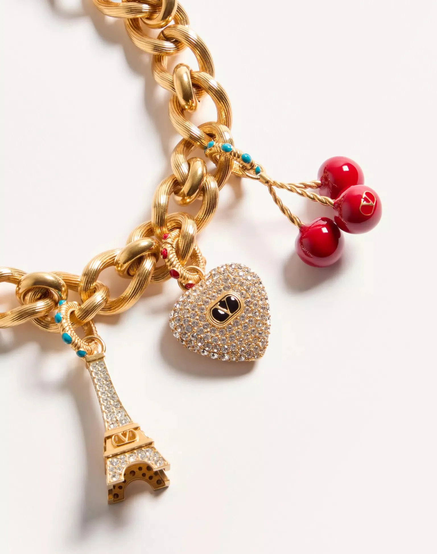 Chez Valentino Necklace In Metal, Enamel And Swarovski® Crystals - Image 3