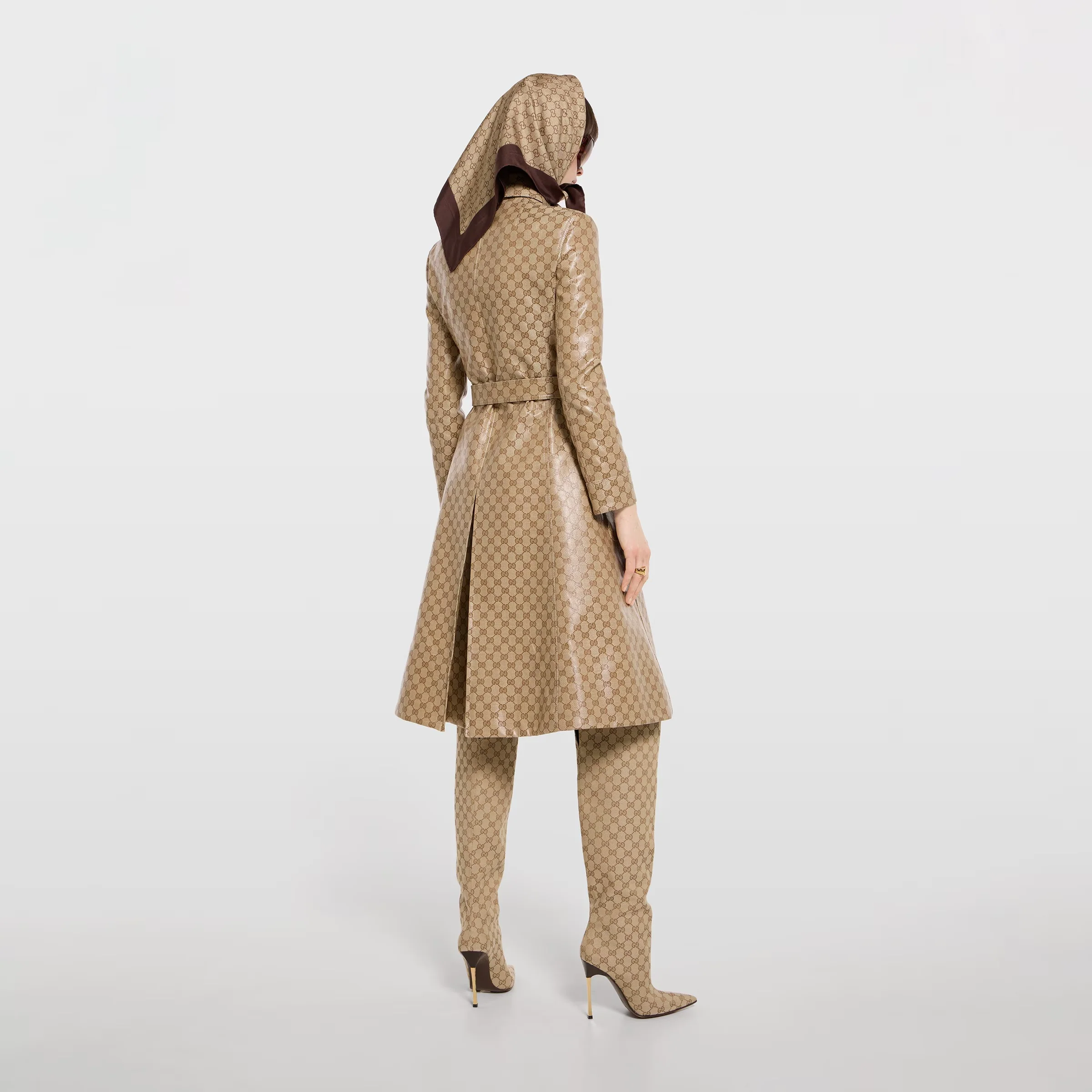 Coated Gg Cotton Canvas Fabric Coat - Image 4