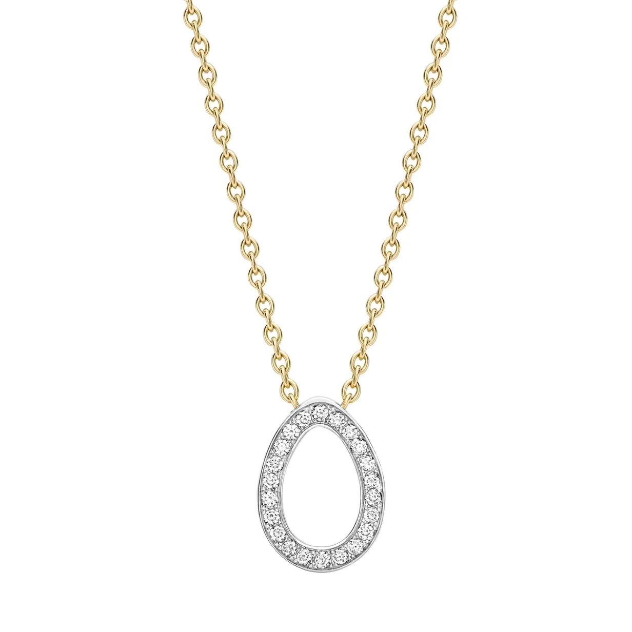 Colours of Love Sasha Yellow & White Gold Diamond Egg Pendant