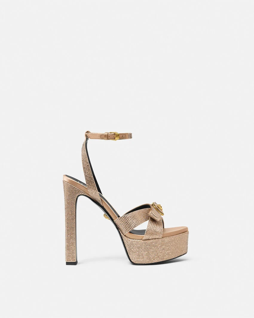 Crystal Gianni Ribbon Satin Sandals 140 mm - Image 2