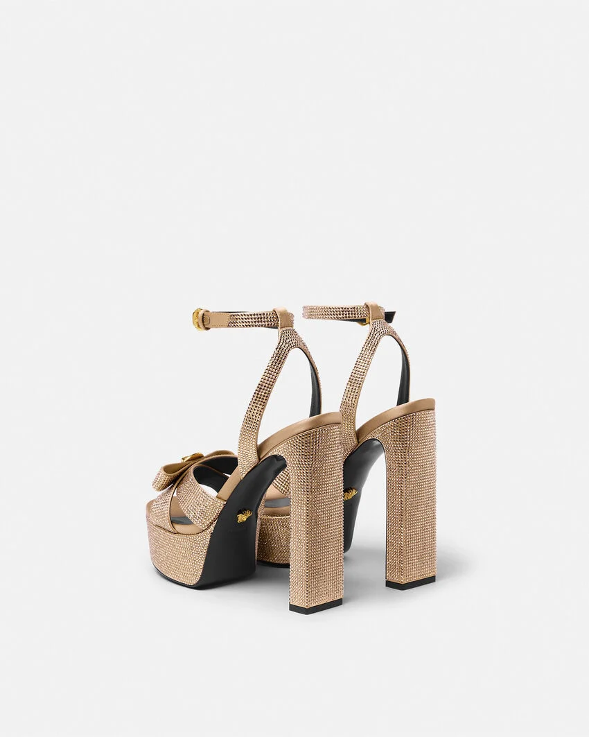 Crystal Gianni Ribbon Satin Sandals 140 mm - Image 5