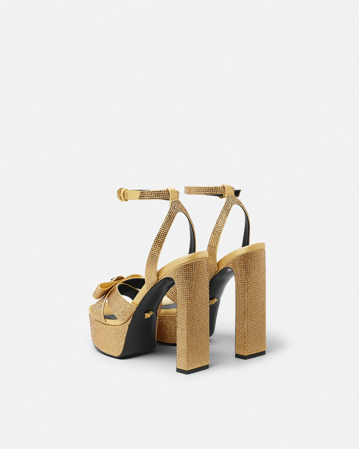 Crystal Gianni Ribbon Satin Sandals 140 mm - Image 8