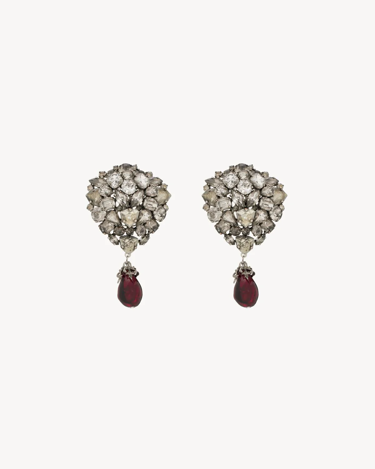 Crystal Shield Earrings In Resin And Metal