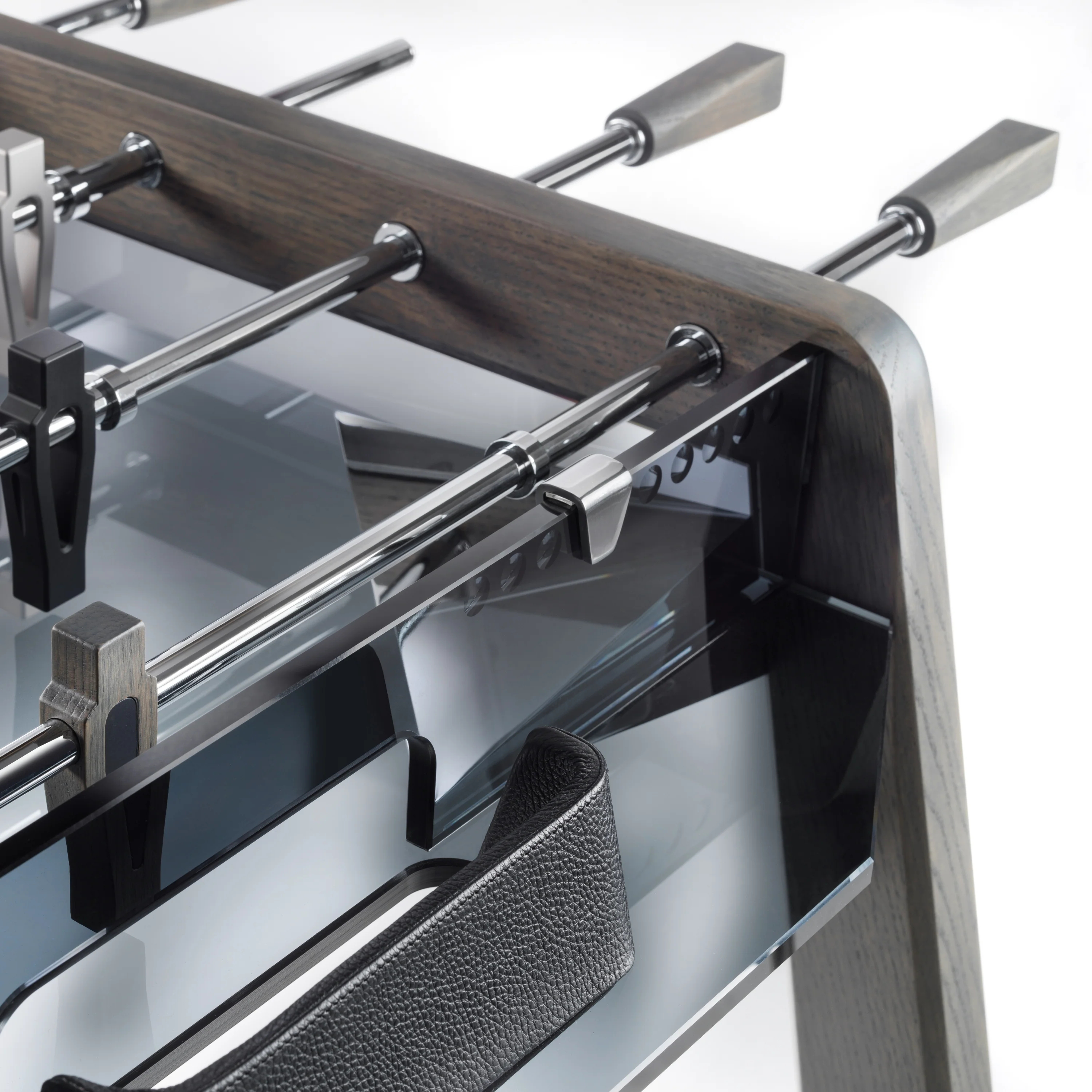 Derby Wood Foosball Table With Dark Oak & Smoked Glass - Image 4