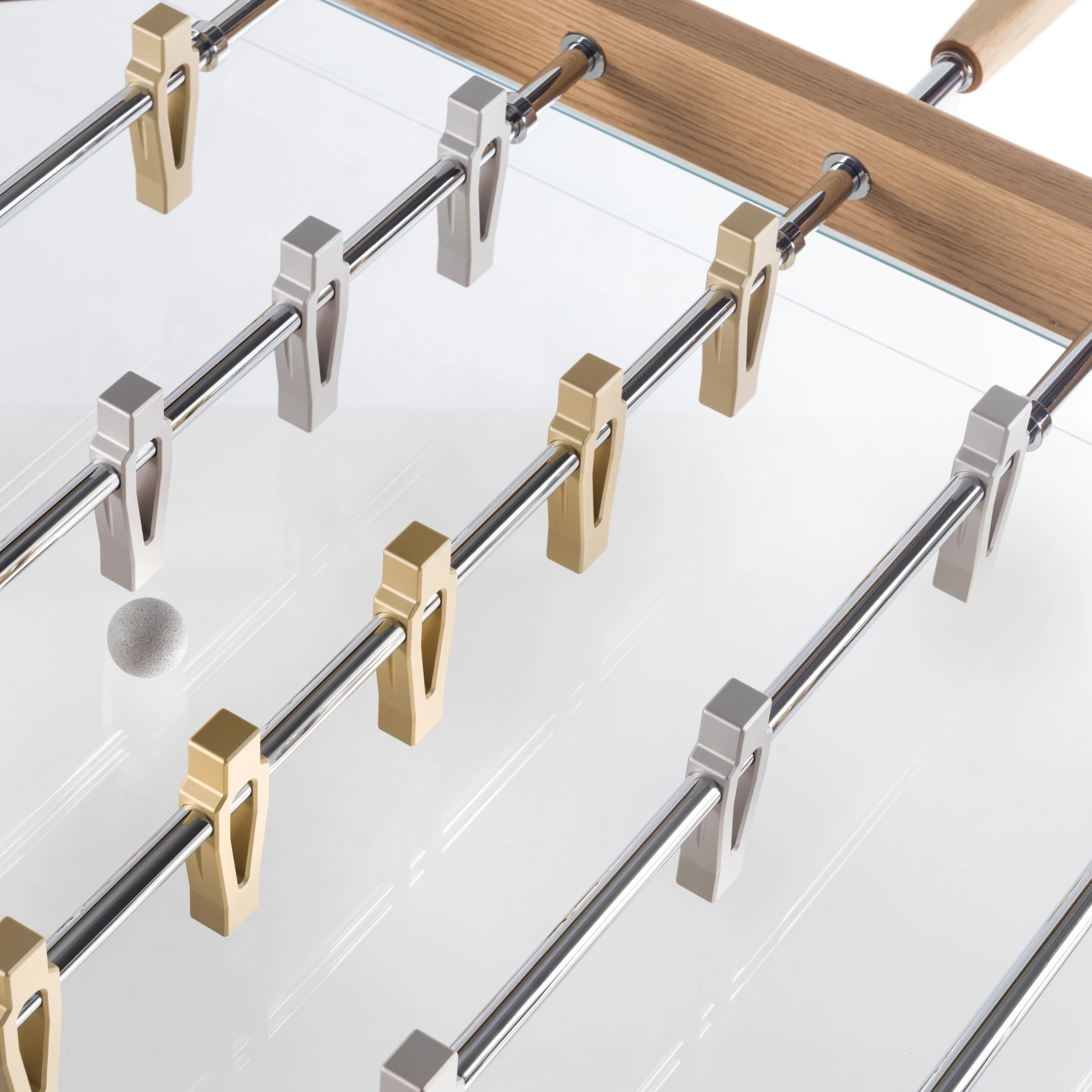 Derby Wood Foosball Table With Natural Oak & Glass - Image 10