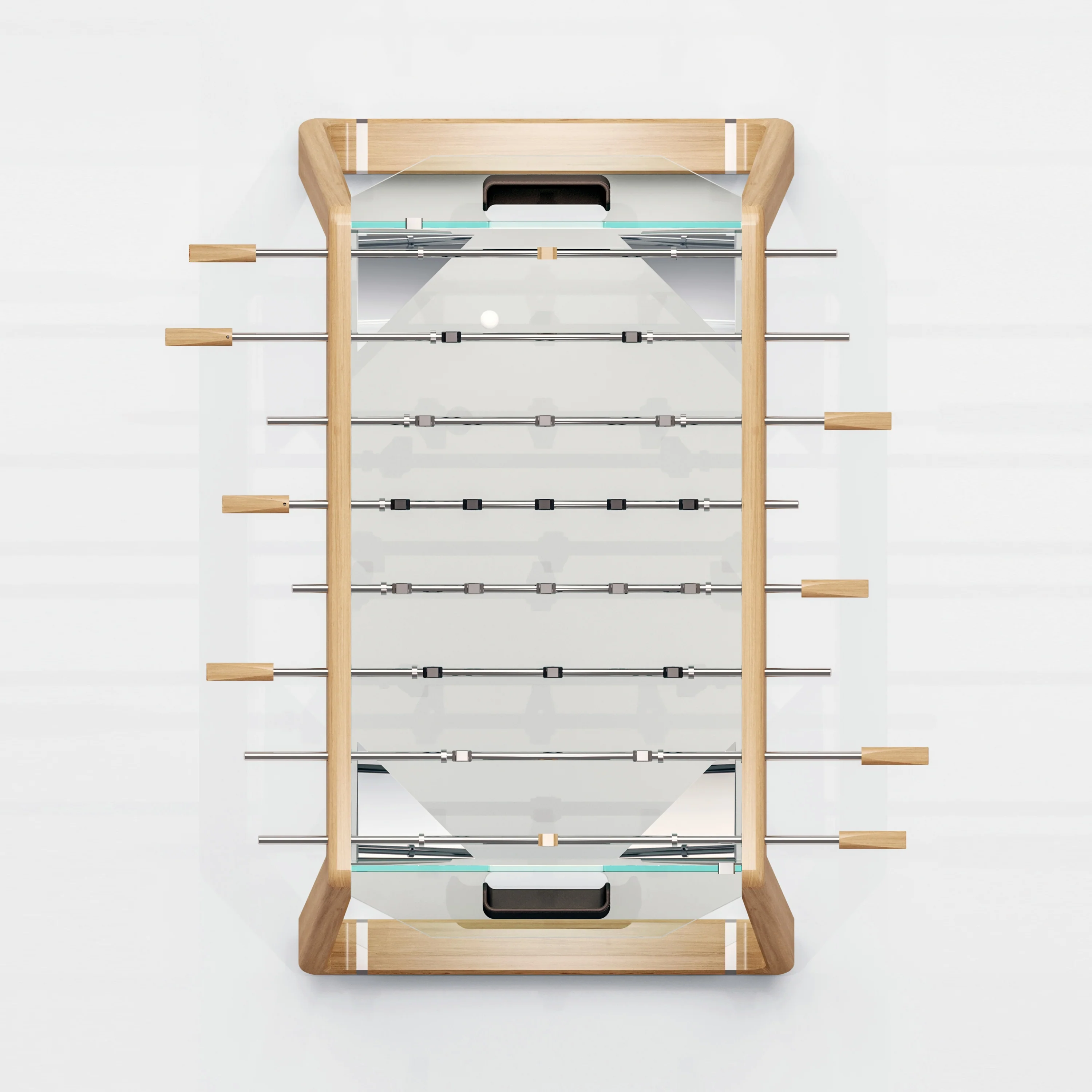 Derby Wood Foosball Table With Natural Oak & Glass - Image 11