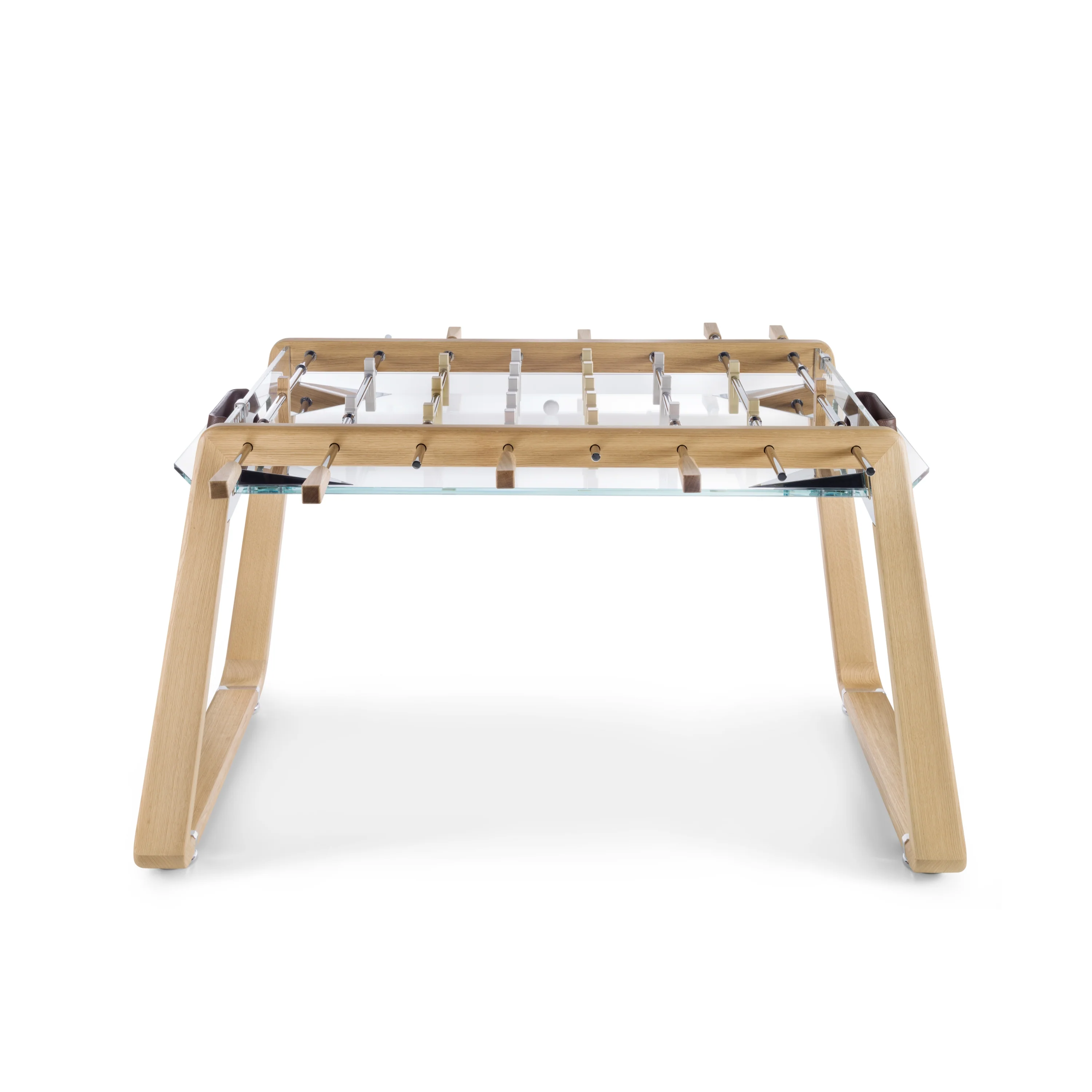 Derby Wood Foosball Table With Natural Oak & Glass - Image 3