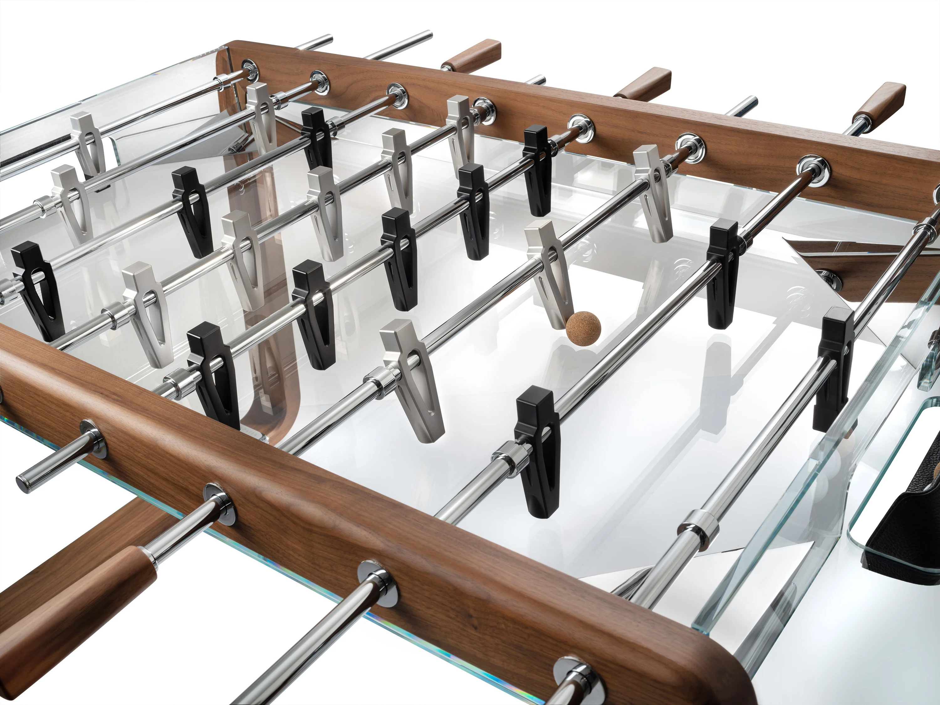 Derby Wood Foosball Table With Natural Oak & Glass - Image 4