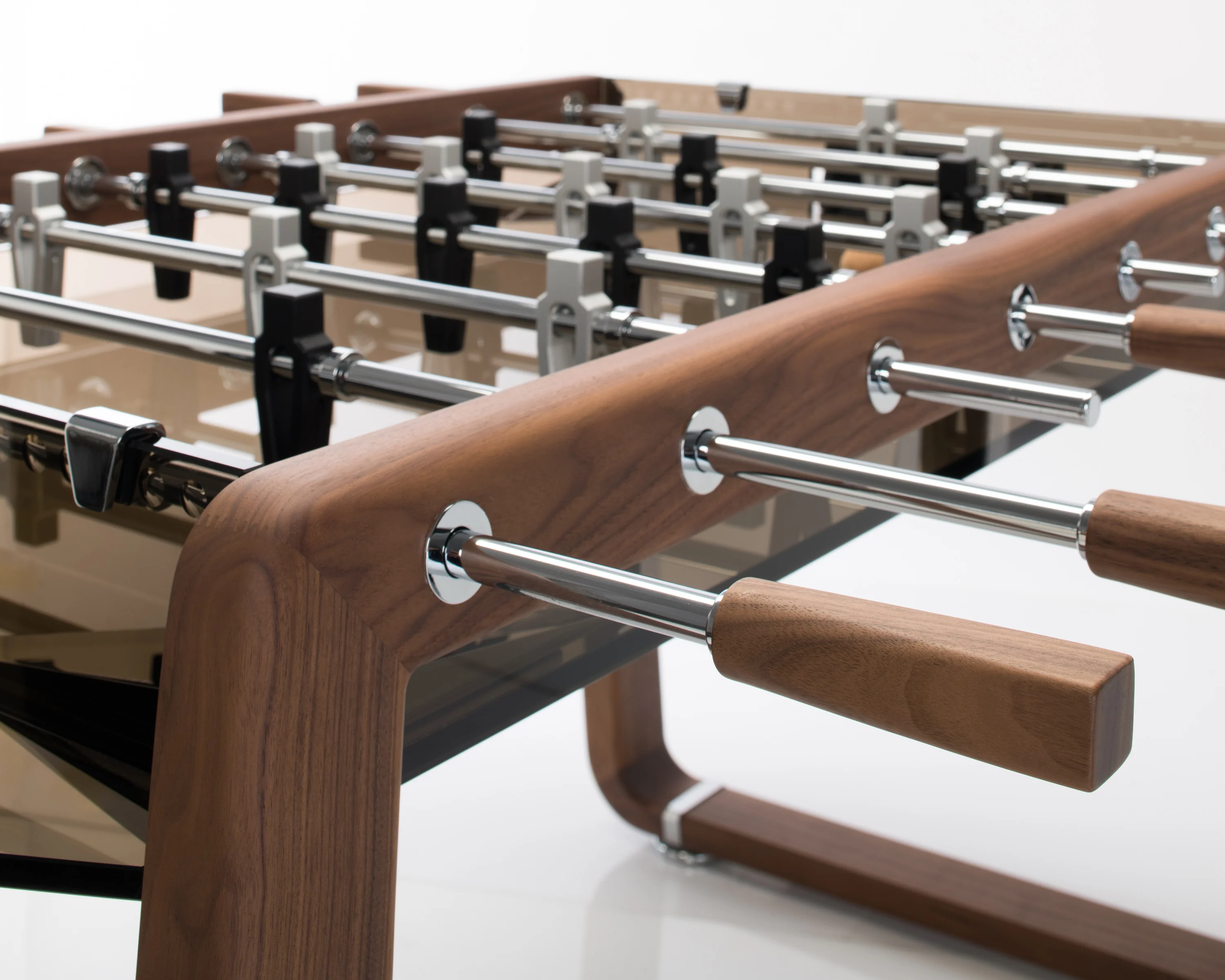 Derby Wood Foosball Table With Natural Oak & Glass - Image 5