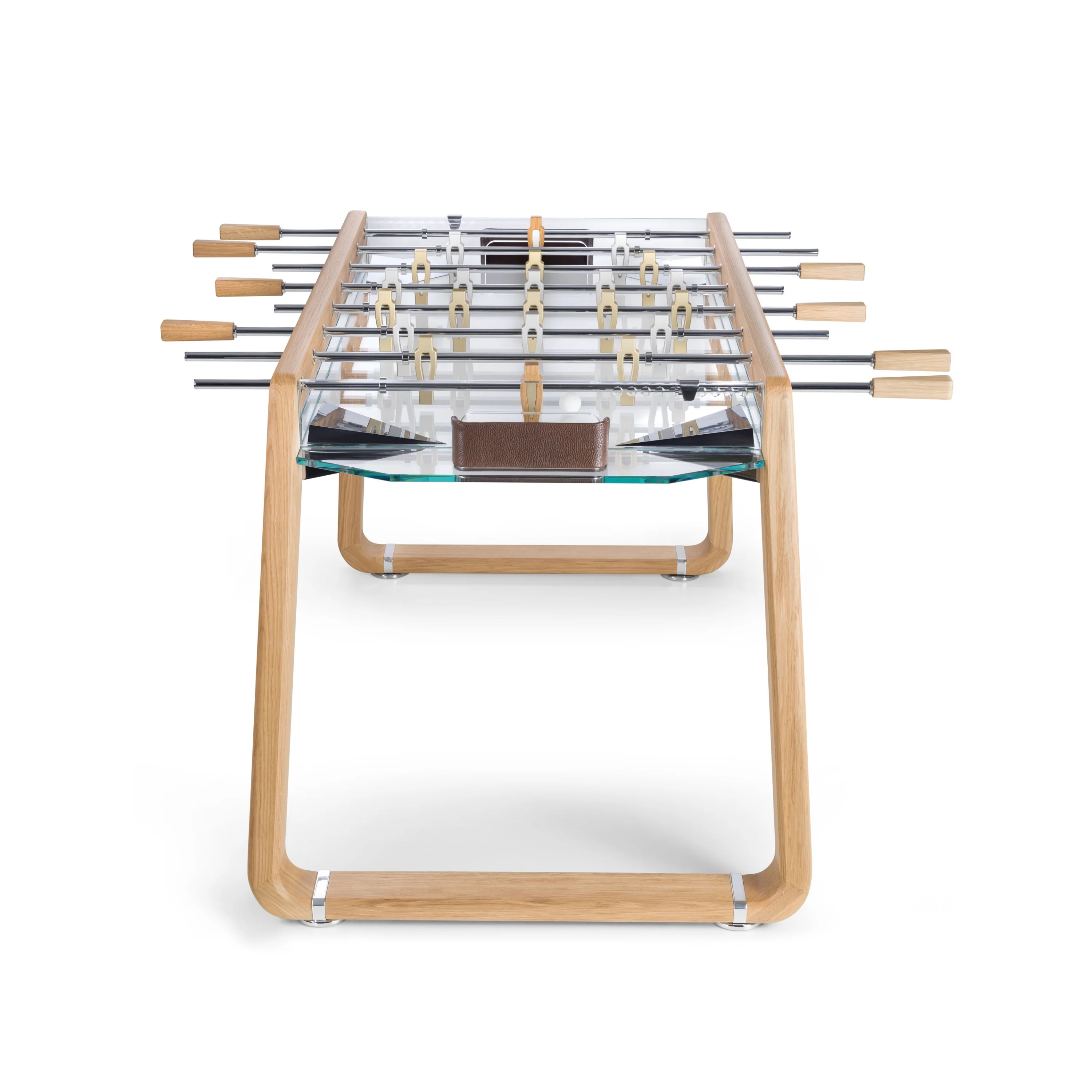 Derby Wood Foosball Table With Natural Oak & Glass - Image 8