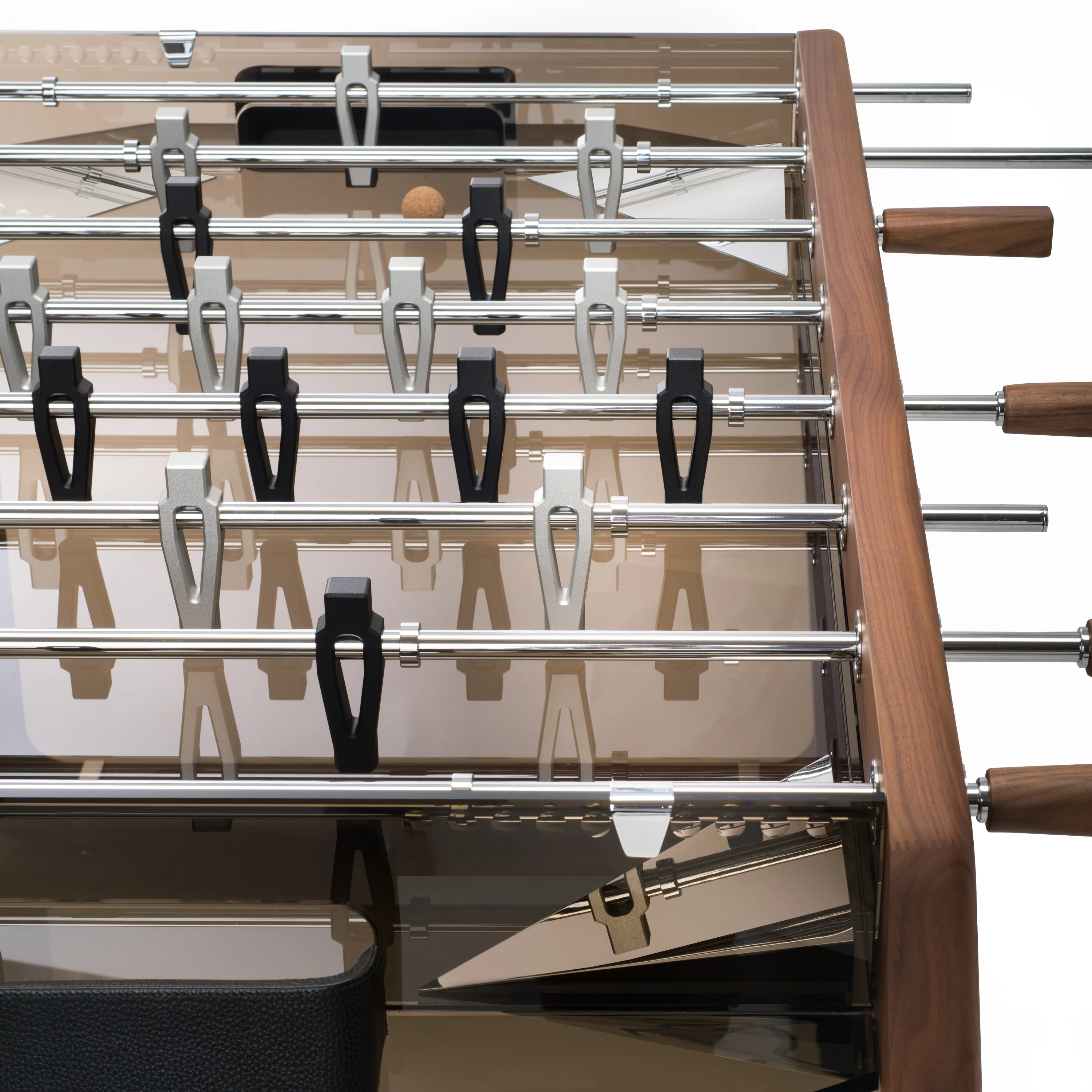 Derby Wood Foosball Table With Walnut & Bronze Glass - Image 3
