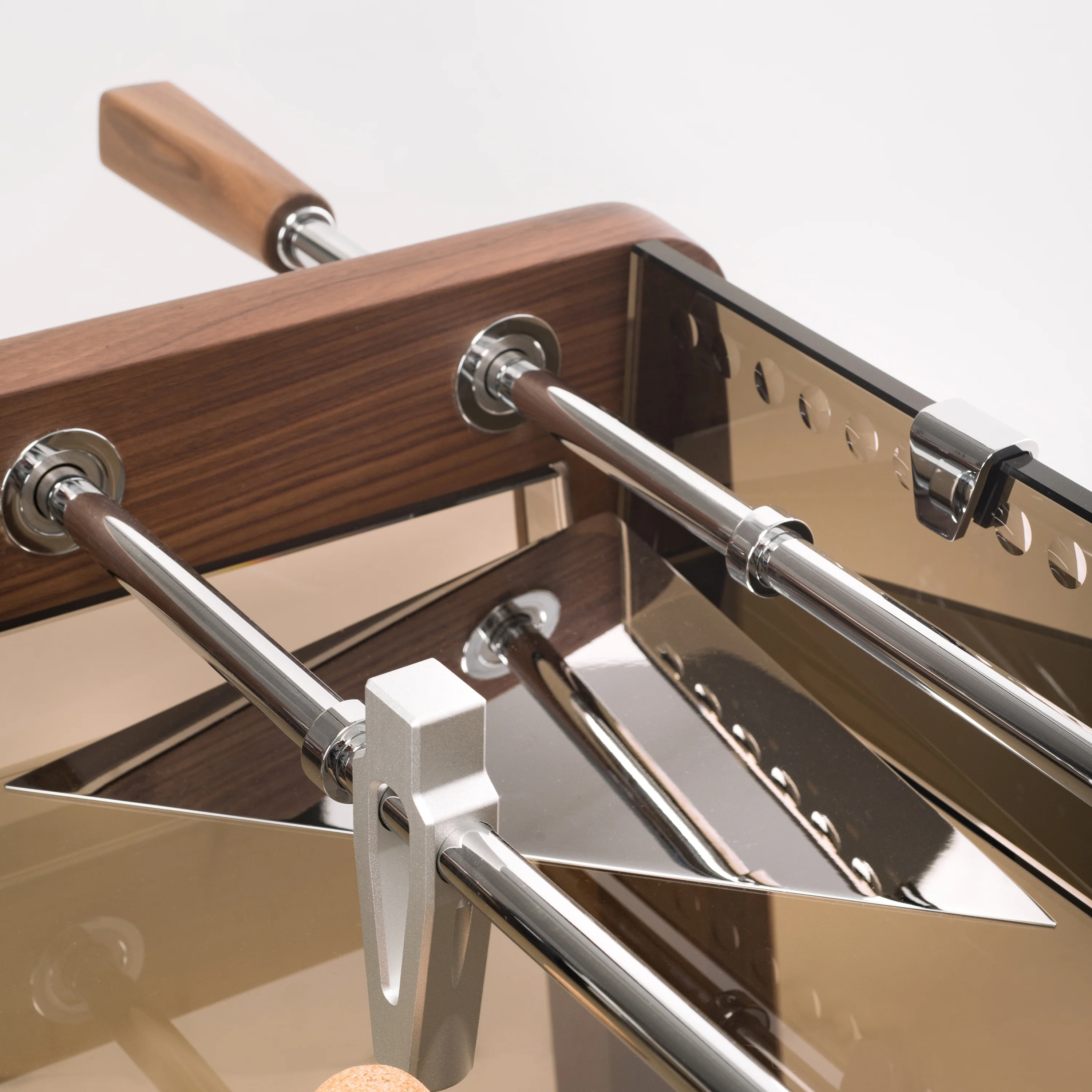 Derby Wood Foosball Table With Walnut & Bronze Glass - Image 4