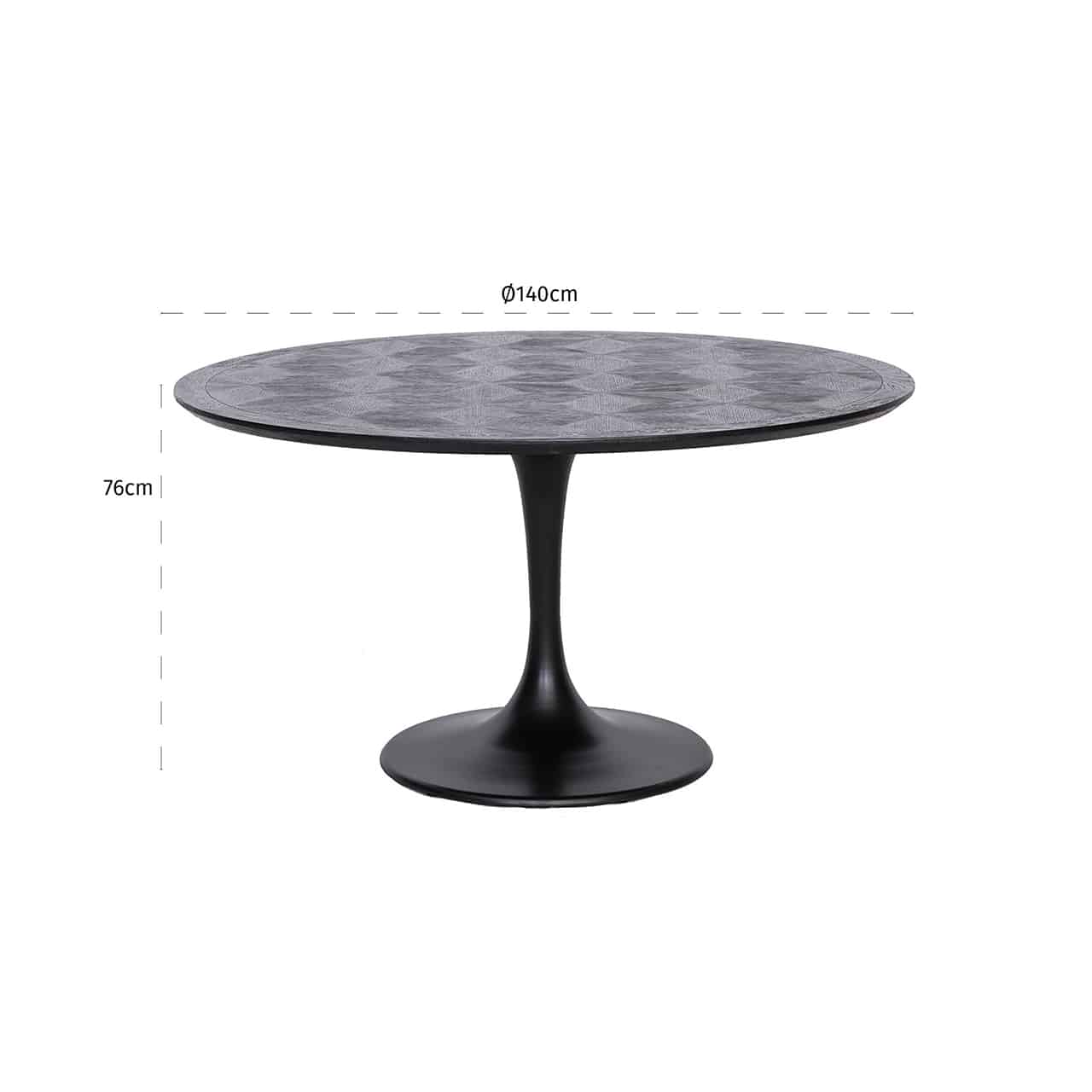 Dining table Blax Round Ø140 (Black) - Image 3