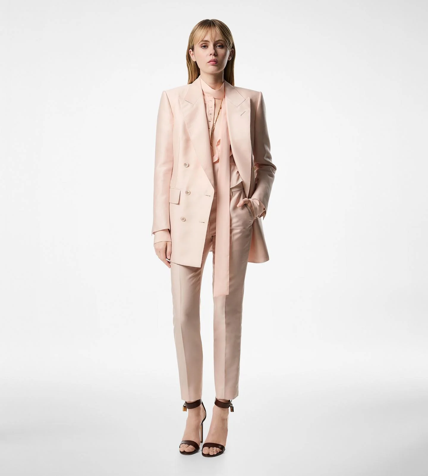 Double Breasted Peak Lapel Jacket - Image 3