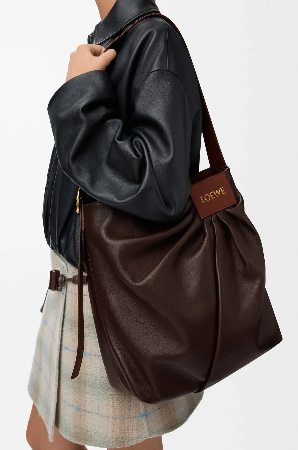 Draped Tote In Mellow Nappa Lambskin - Image 3